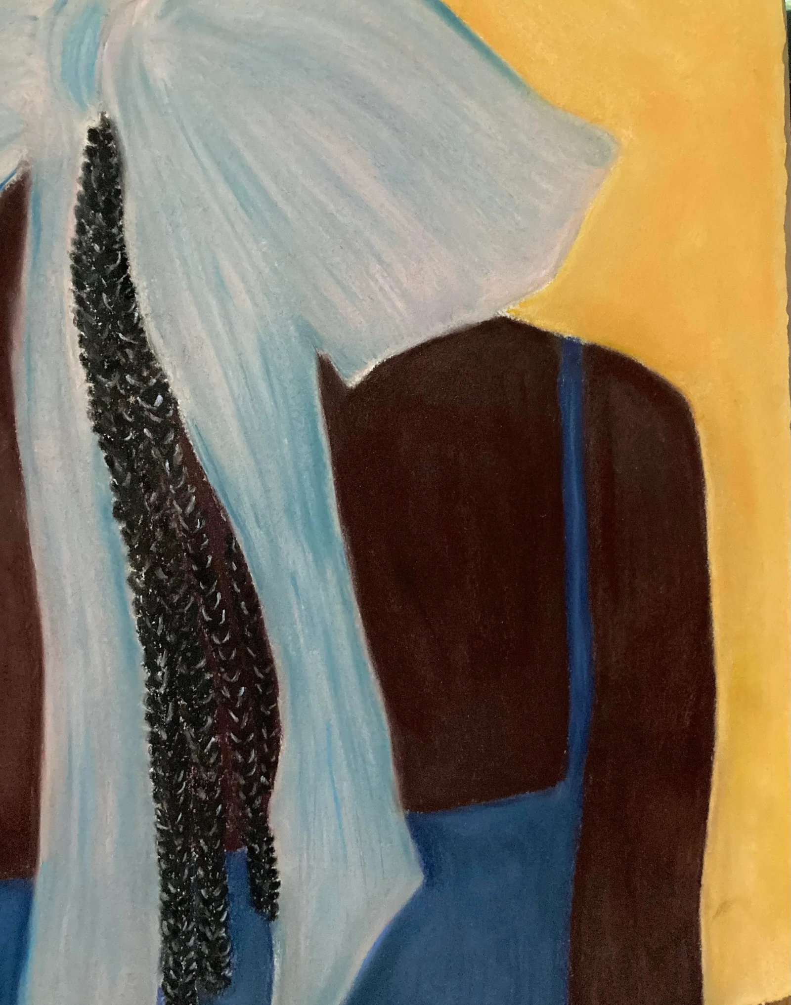Lady With the Bow Original Folk Art Portrait Painting - 4