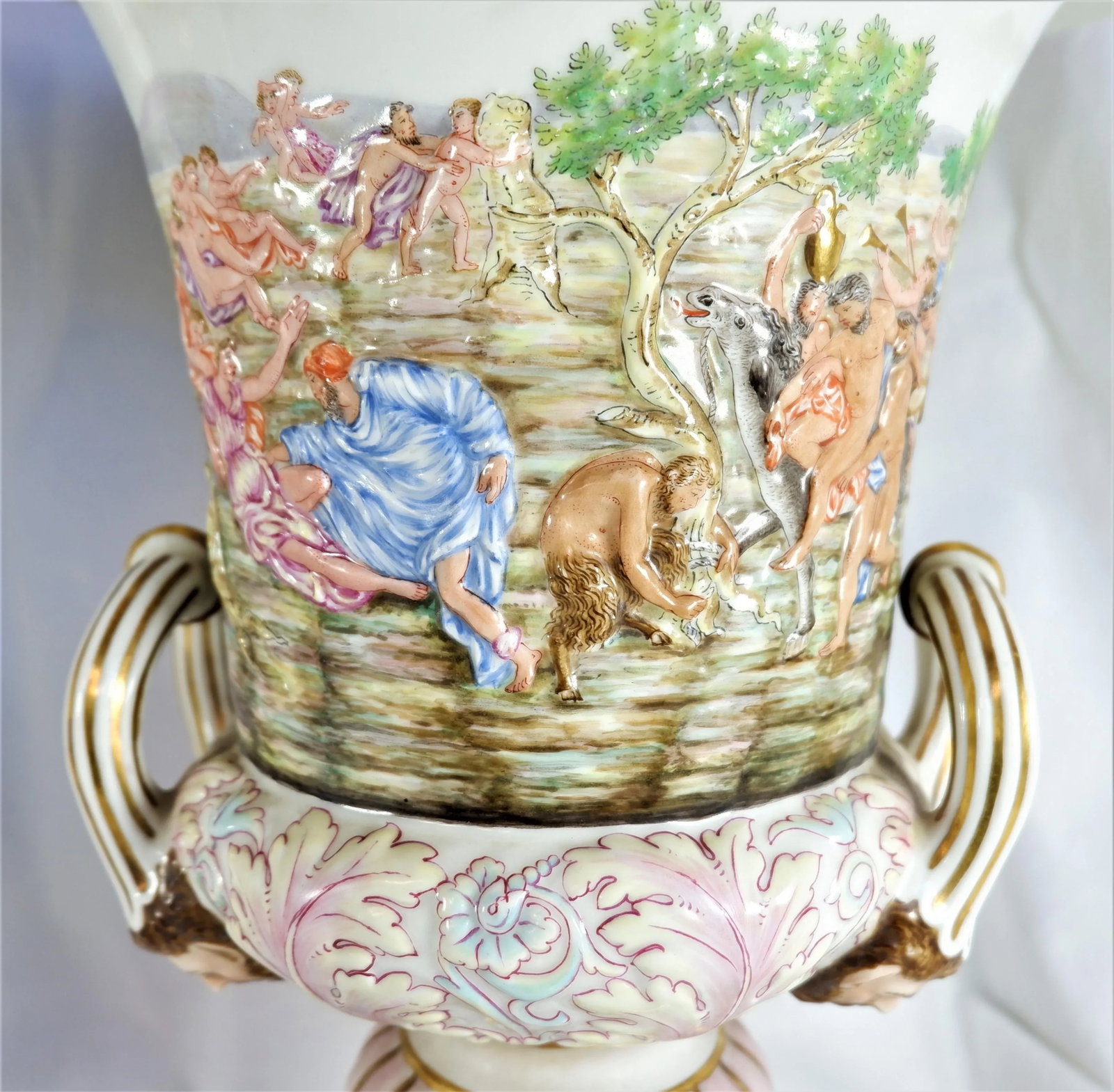 Mid 19th Century Antique Ginori Capodimonte Urns - a Pair - 2