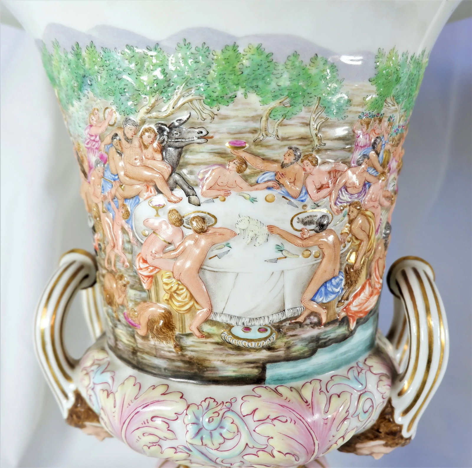 Mid 19th Century Antique Ginori Capodimonte Urns - a Pair - 3