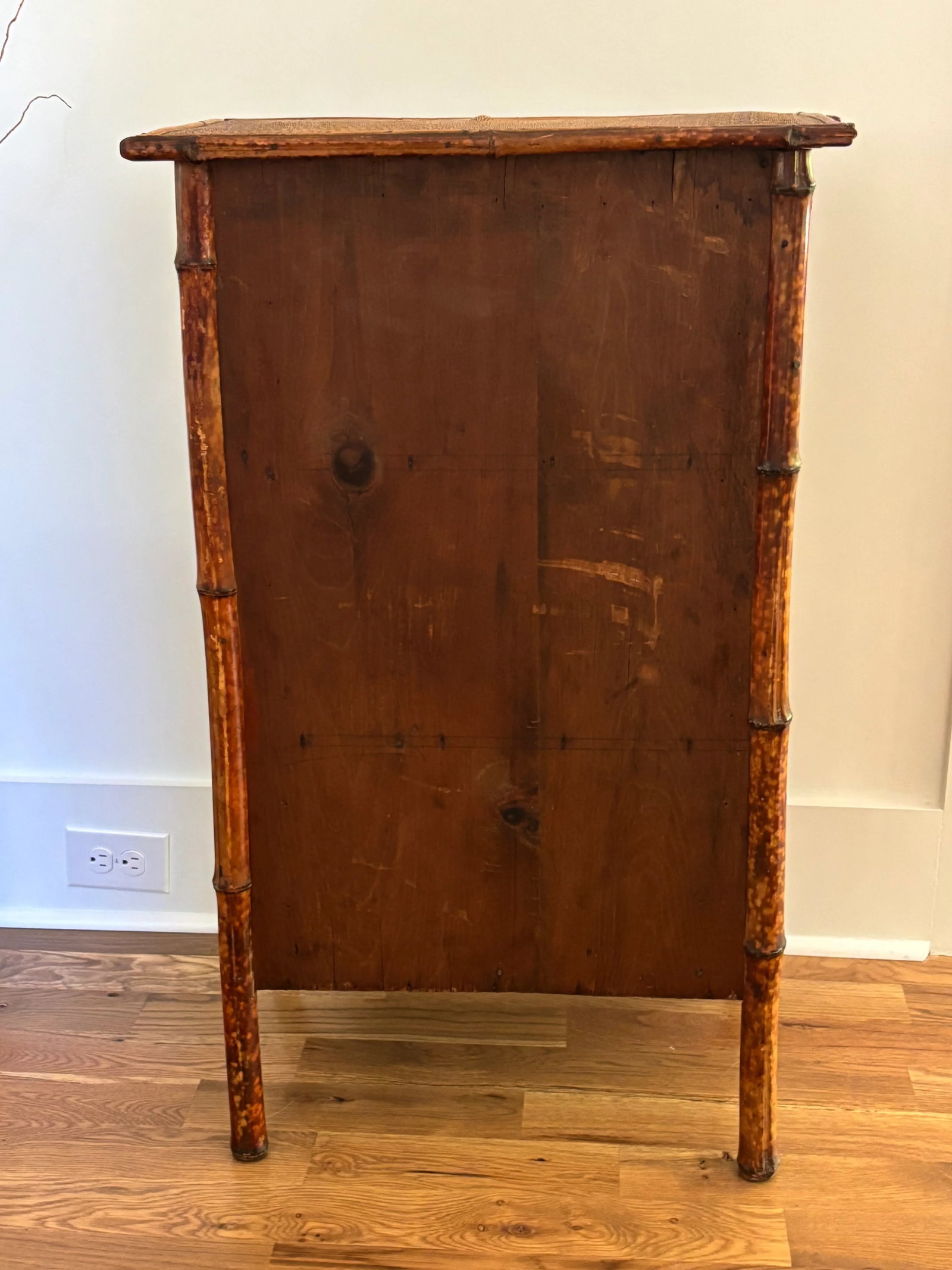 Early 20th Century Tortoiseshell Burnt Bamboo and Rattan Cabinet - 6