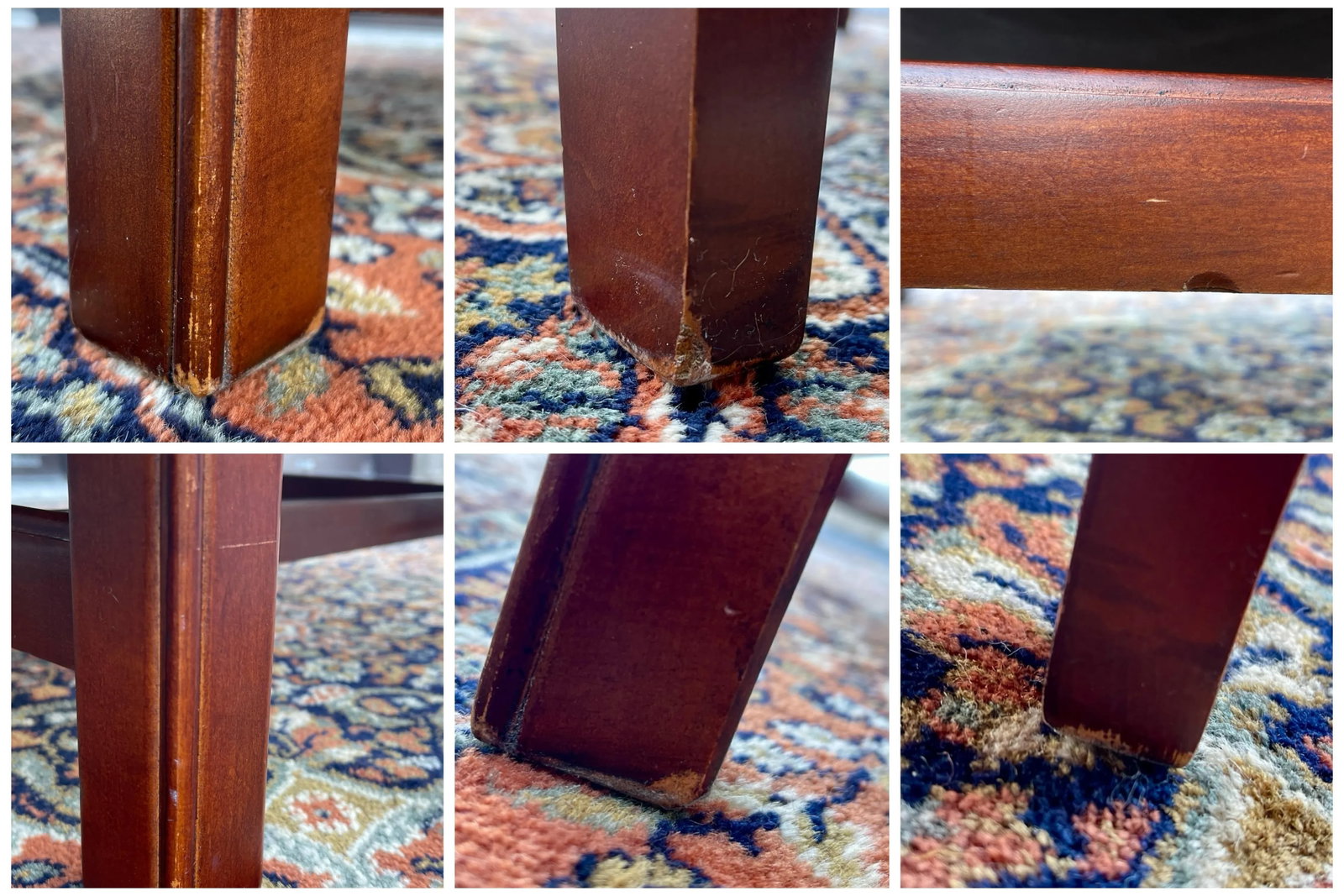 Vintage Pennsylvania House Chippendale Cherry & Gold Wingback Lounge Chair - 12