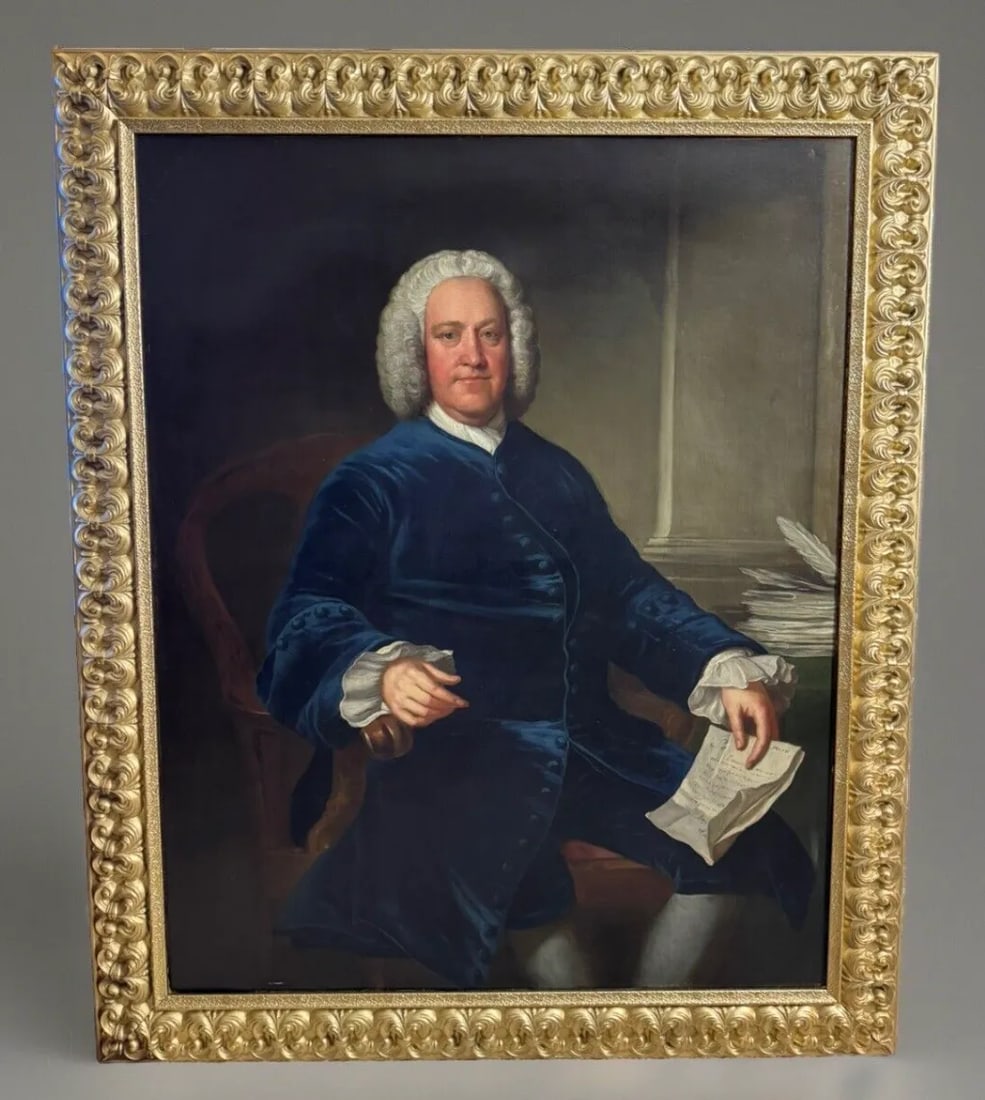 Circle of Jean Baptiste Van Loo, Large 18th Century English Portrait Painting of an Aristocrat - 2