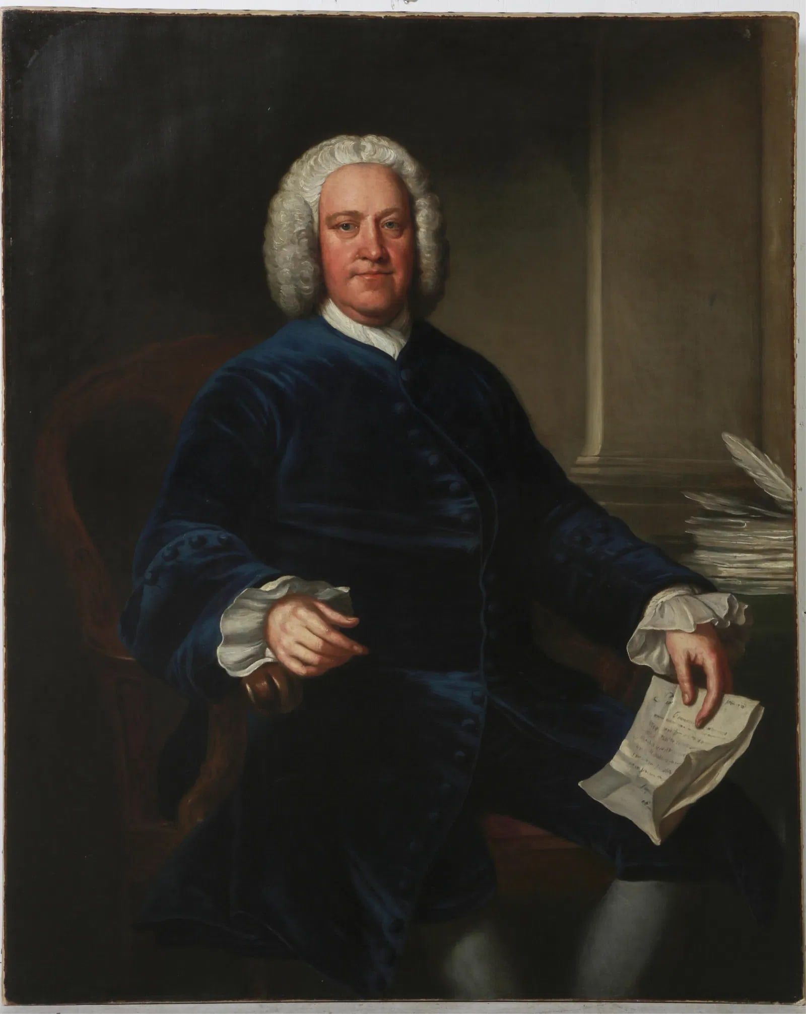 Circle of Jean Baptiste Van Loo, Large 18th Century English Portrait Painting of an Aristocrat - 3