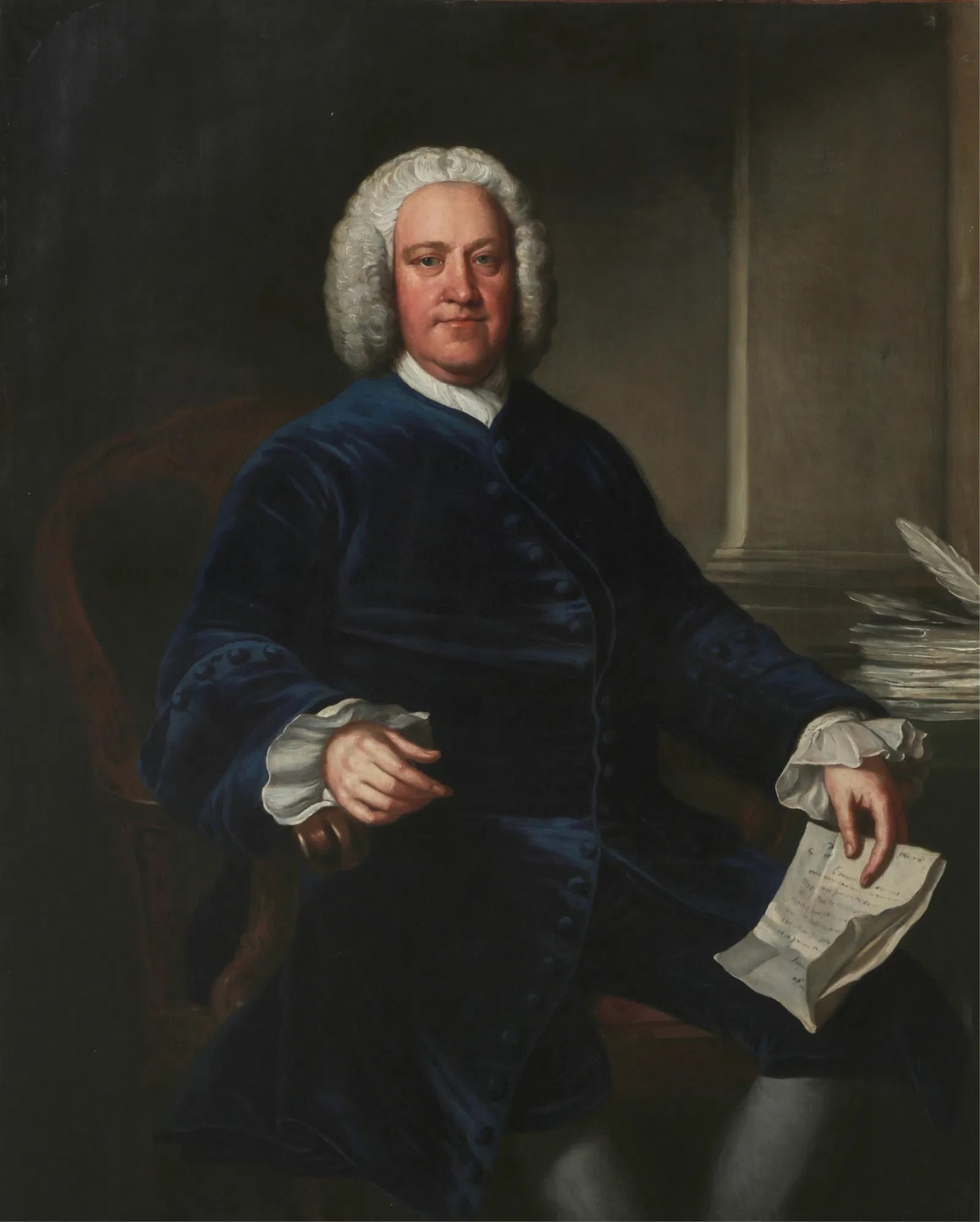Circle of Jean Baptiste Van Loo, Large 18th Century English Portrait Painting of an Aristocrat - 9