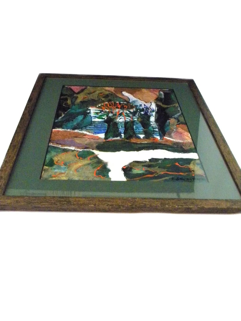Abstract Landscape Painting Mixed Media Collage - 10