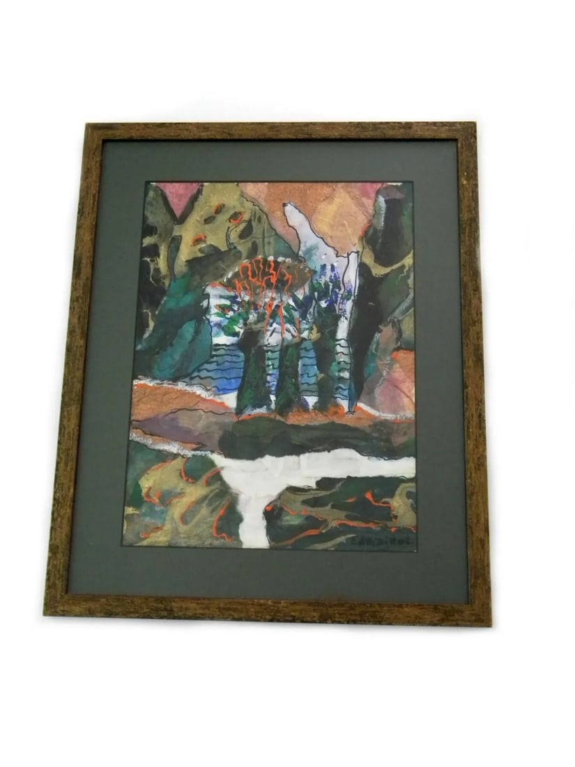 Abstract Landscape Painting Mixed Media Collage - 2