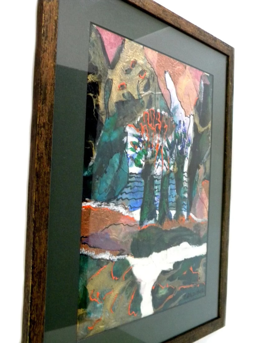 Abstract Landscape Painting Mixed Media Collage - 3