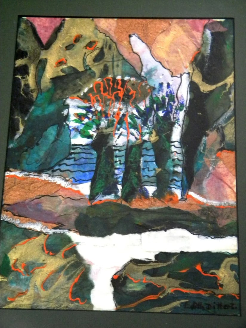 Abstract Landscape Painting Mixed Media Collage - 5