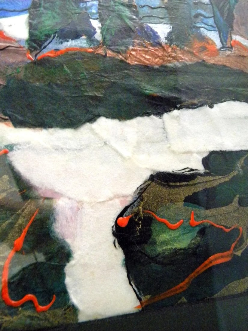 Abstract Landscape Painting Mixed Media Collage - 7