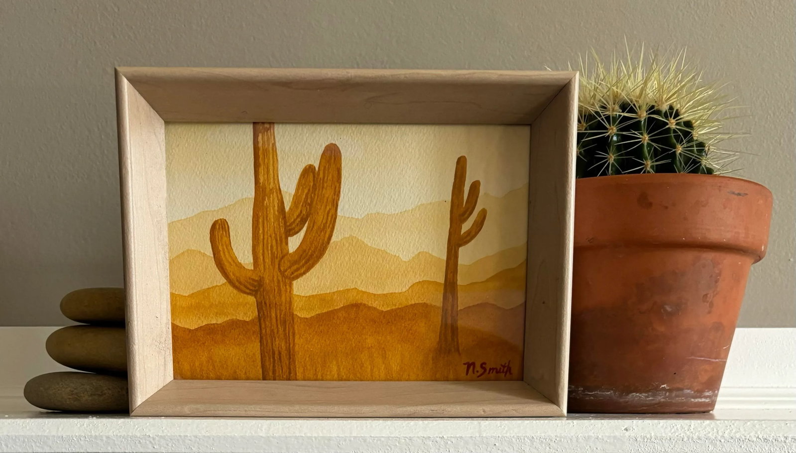 Scorched Original Watercolor Painting Signed and Framed - 2