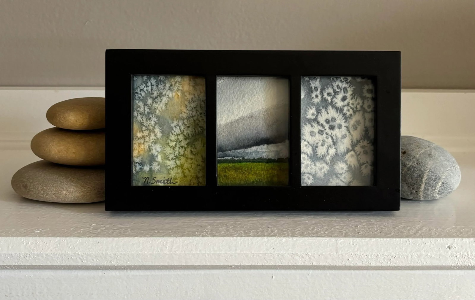 Miniature Trio of Original Watercolor Paintings Signed and Framed - 2