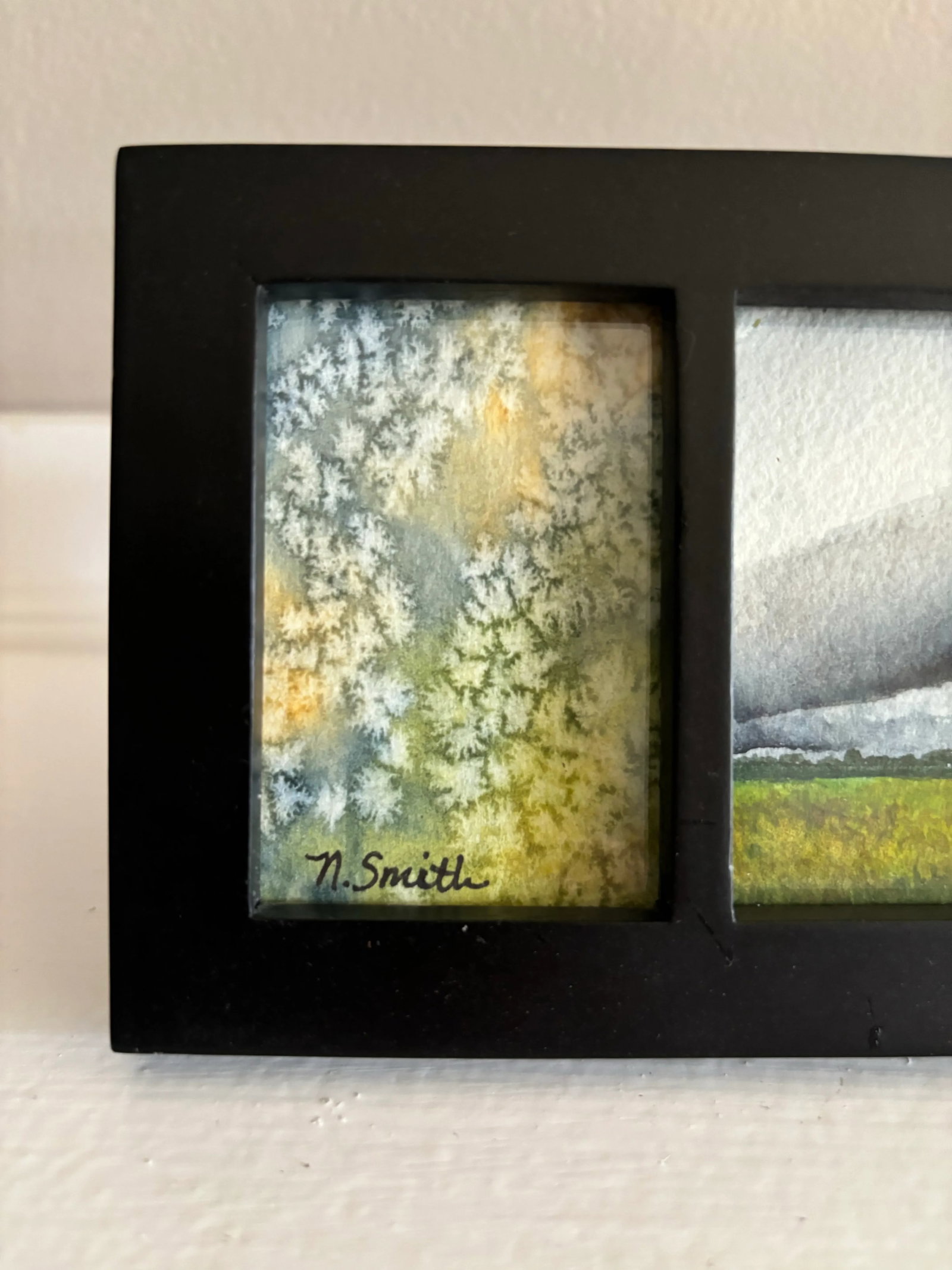 Miniature Trio of Original Watercolor Paintings Signed and Framed - 3