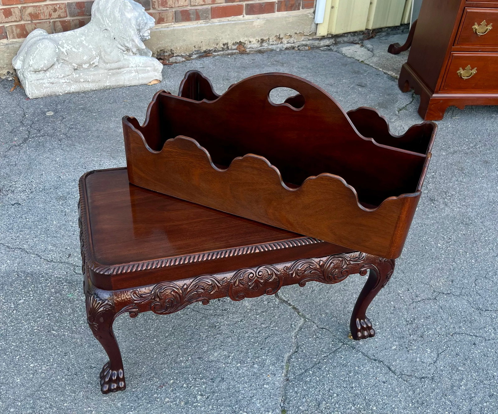 Late 20th Century Baker Furniture Co Mahogany Canterbury or Bottle Carrier - 2
