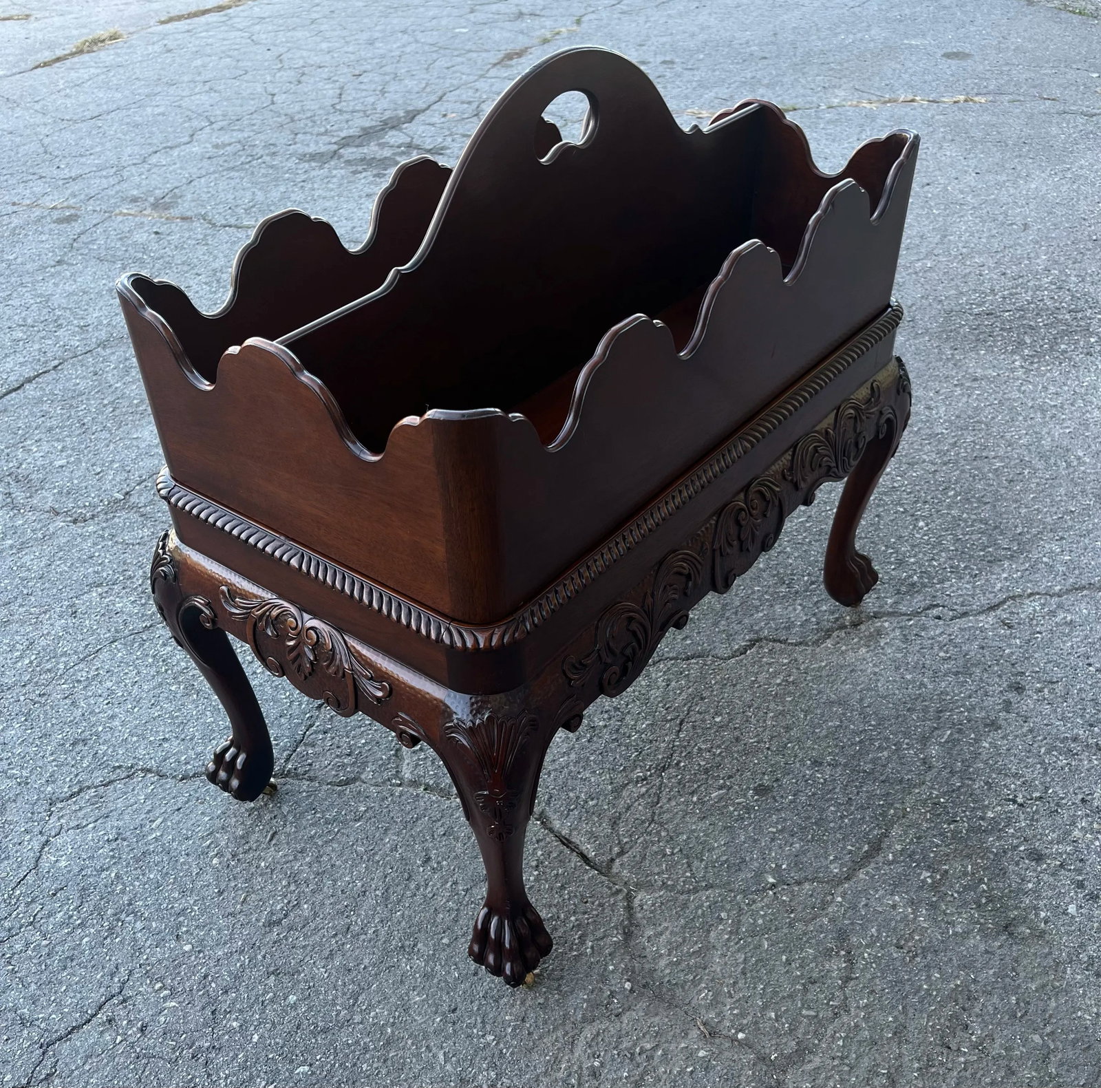 Late 20th Century Baker Furniture Co Mahogany Canterbury or Bottle Carrier - 4