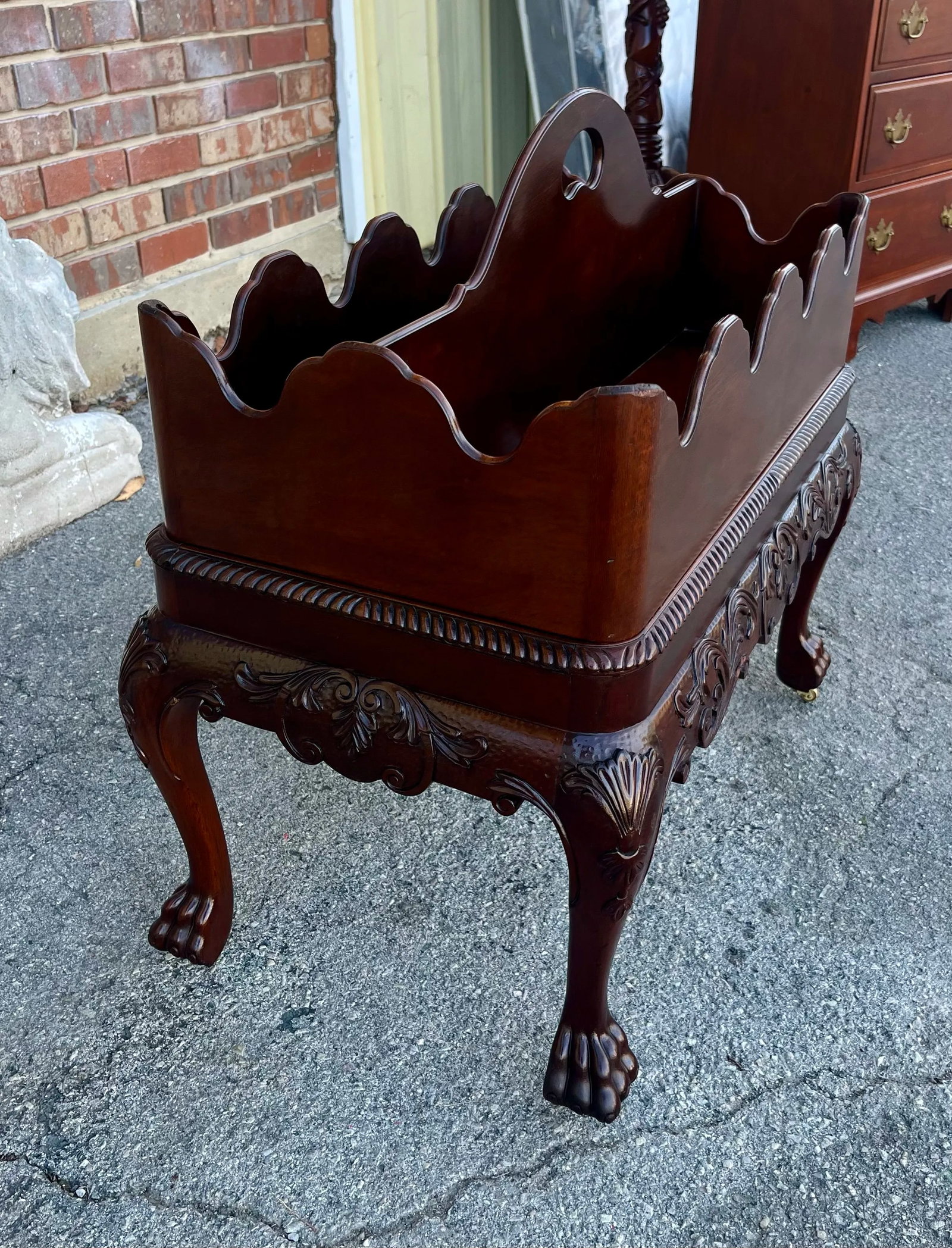 Late 20th Century Baker Furniture Co Mahogany Canterbury or Bottle Carrier - 5