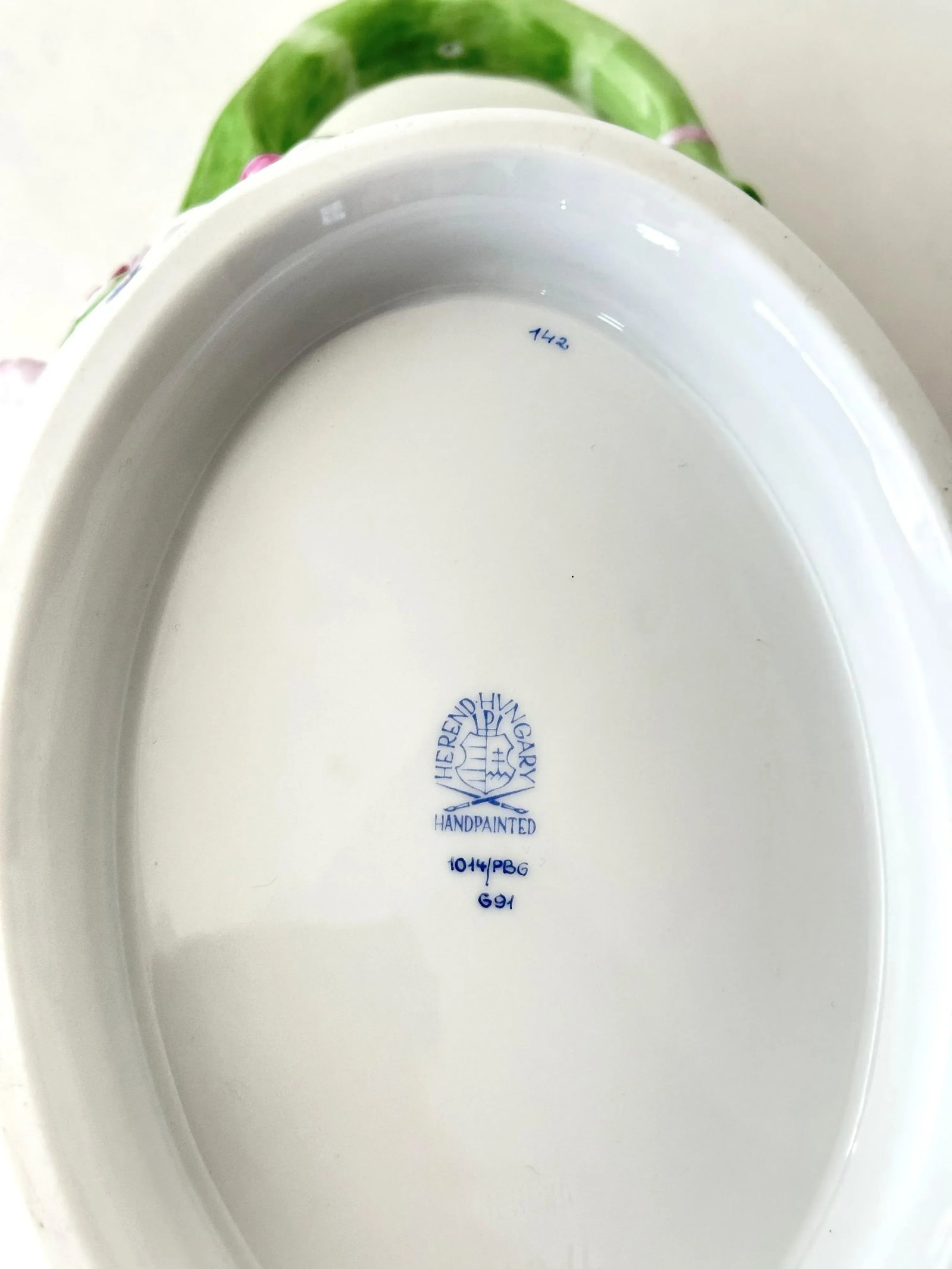 1980s Herend Blue Garland Large Tureen With Lid - Branch Handle, 1014/Pbg - 6