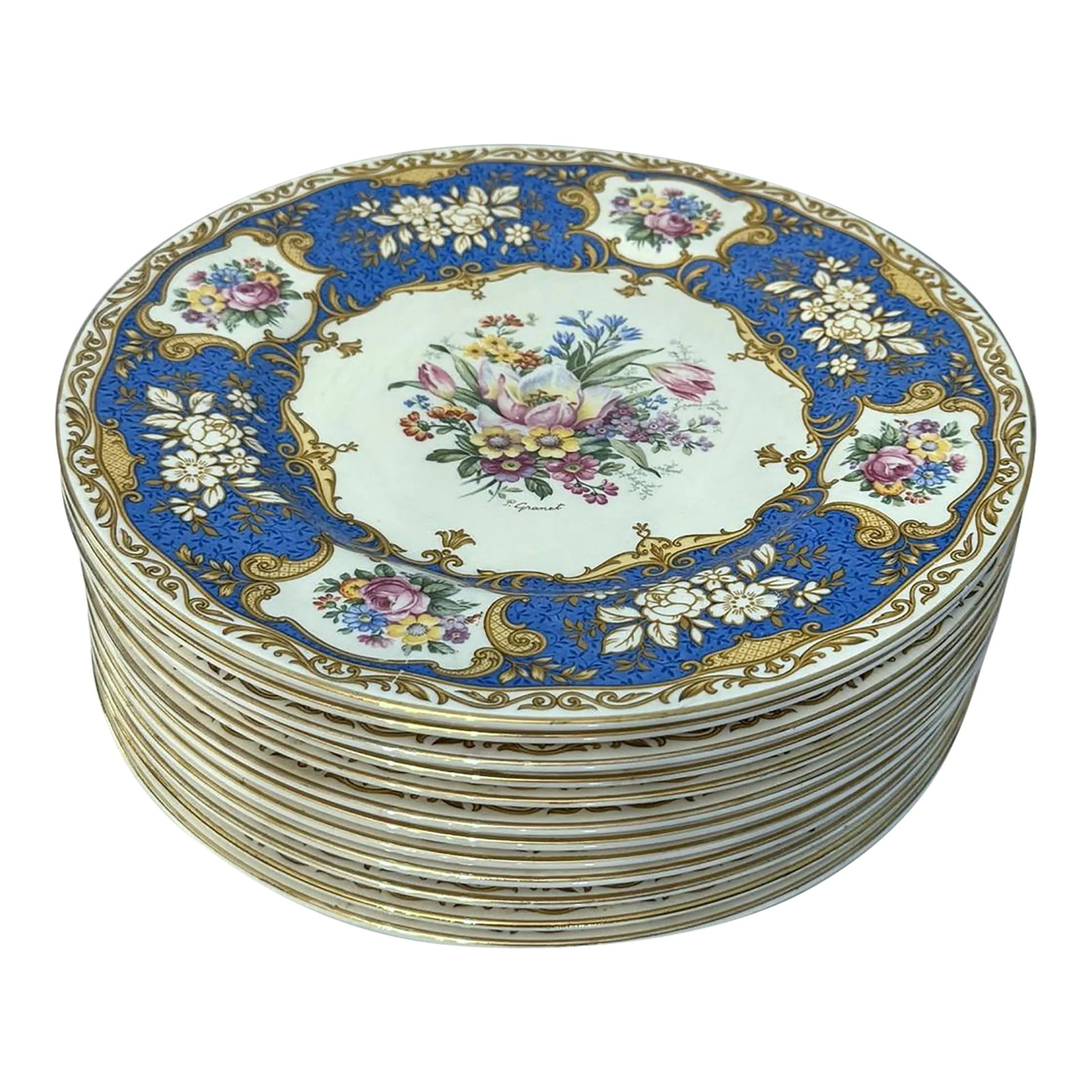 Early 20th Century Myott Dinner Plates - Set of 12 (1 of 12)