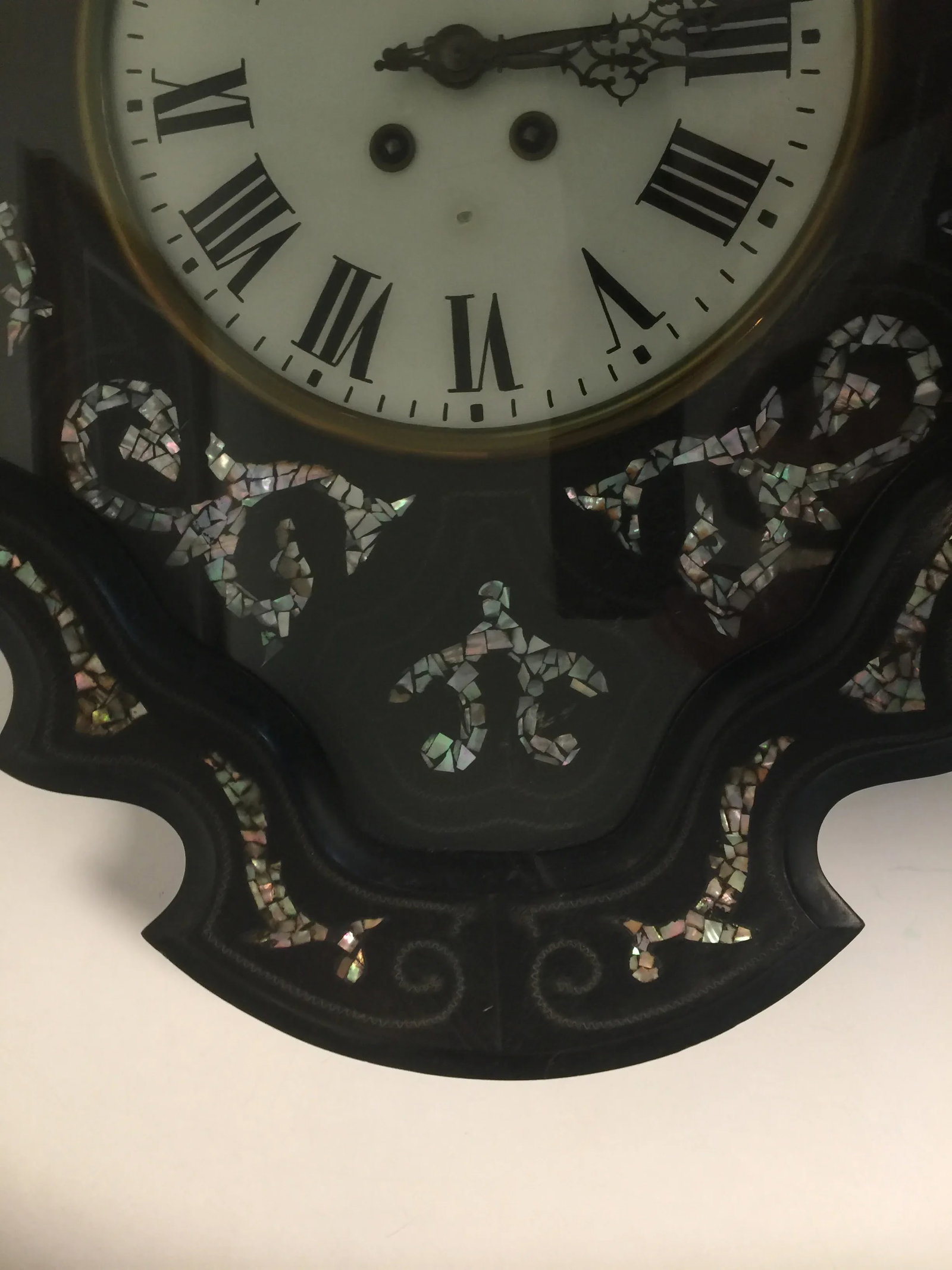 Napoleon III Ebony and Mother of Pearl Inlay Wall Clock - 7