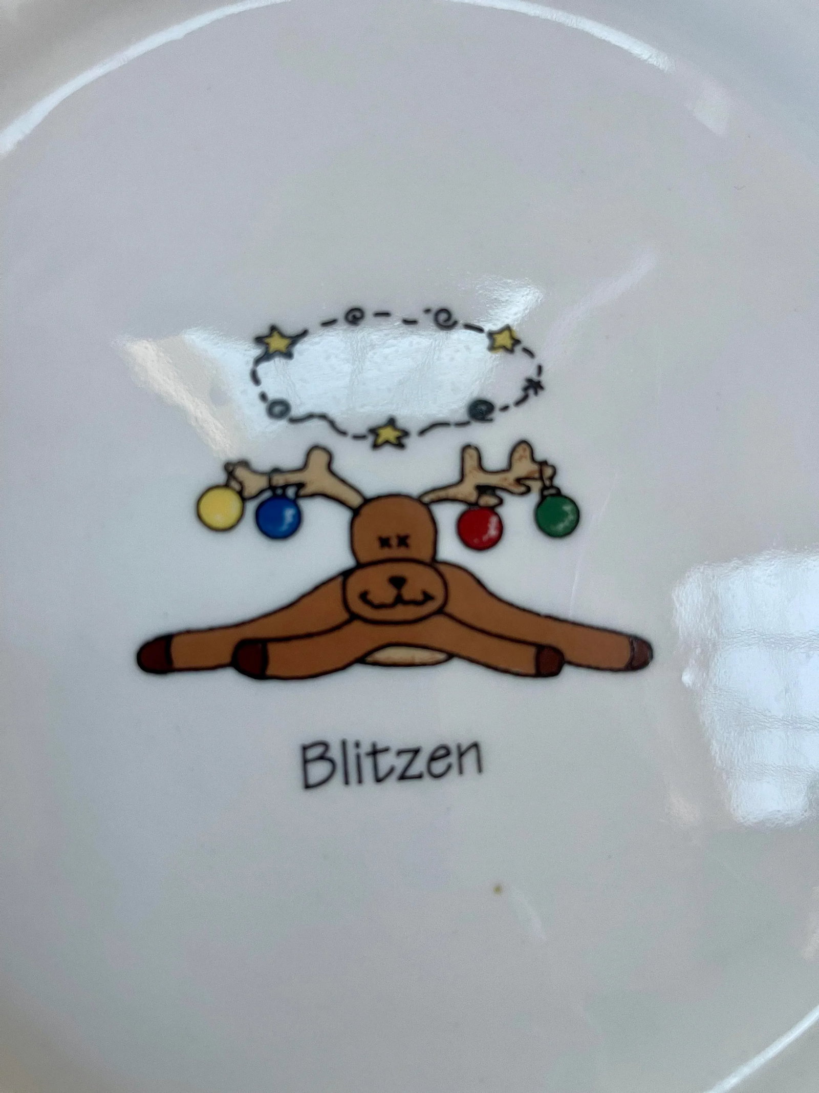 Whimsical Christmas Holiday Reindeer Dinnerware Plates - Set of 8 - 3