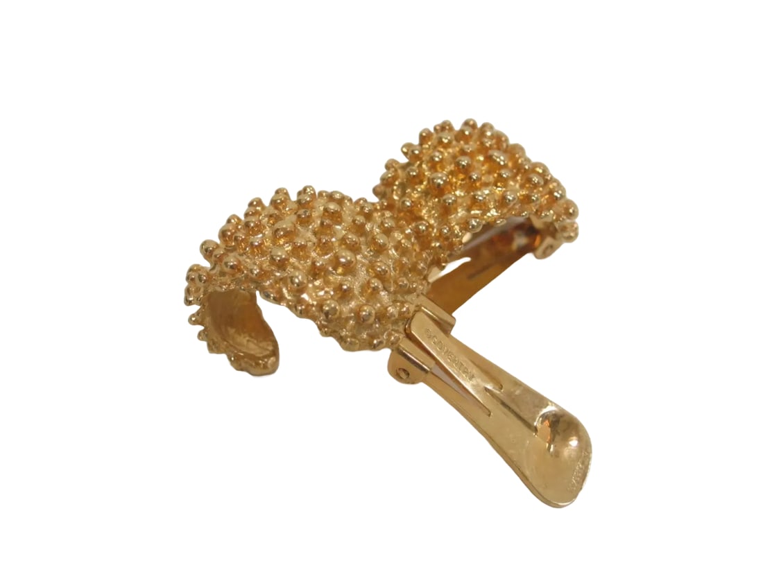 1980s Stunning Gold Caviar Matte Gold Earrings, 2 Pieces - 4