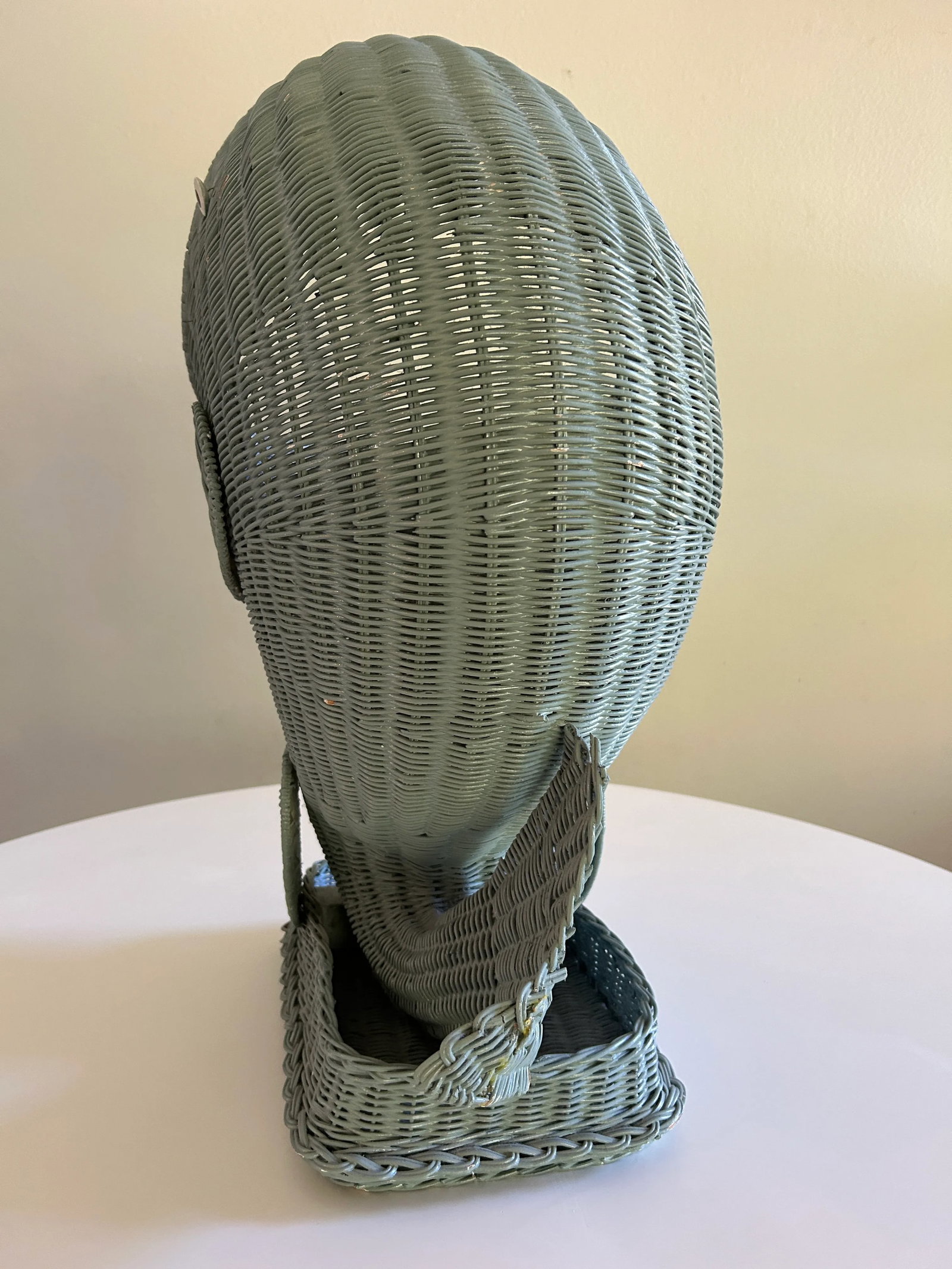 Vintage Wicker Regency Whale Basket Plant Stand Nautical Coastal - 4