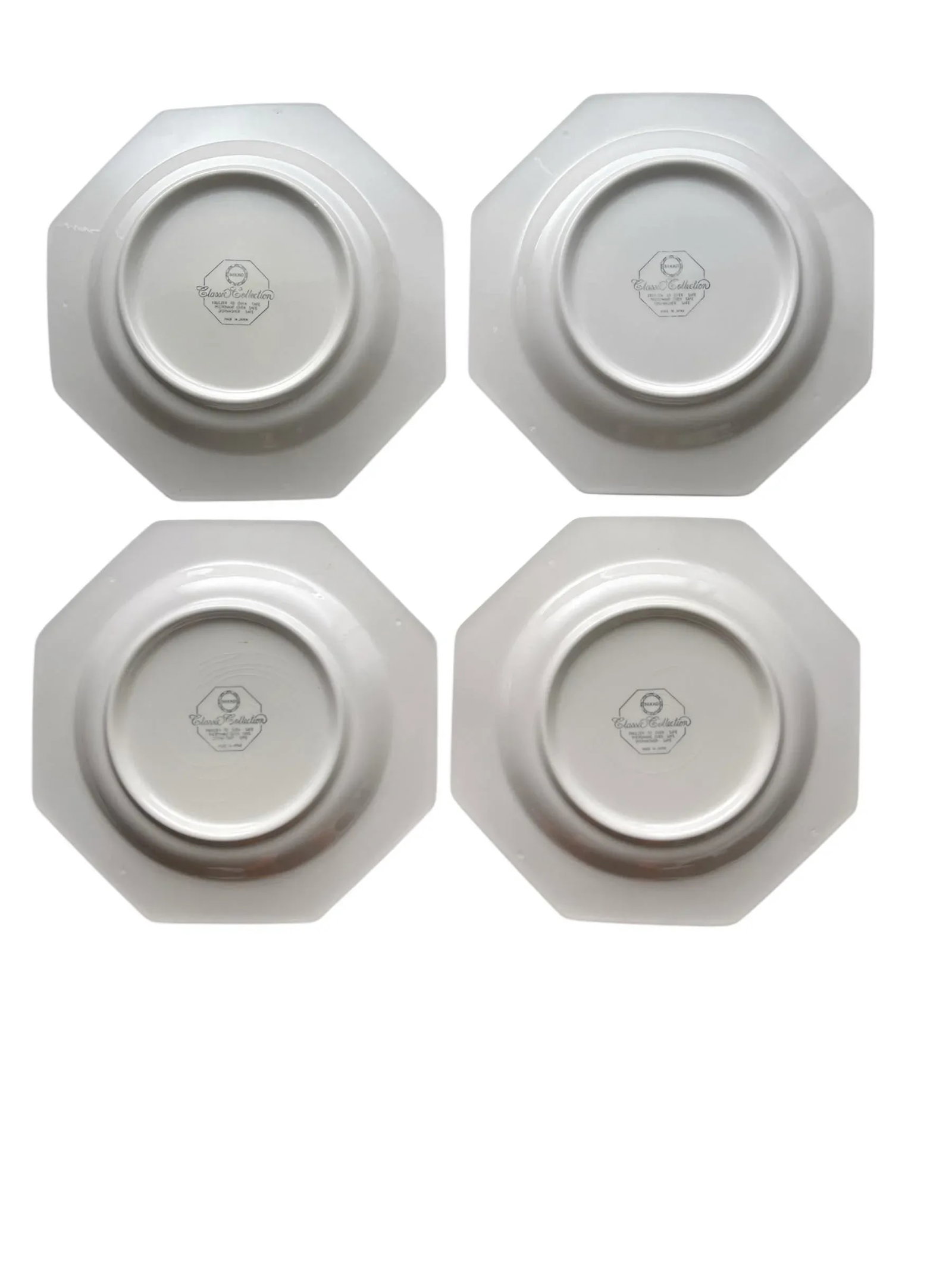 Vintage Nikko Classic Collection Magenta Octagon Ironstone Dinner Plates With Floral Design - 12 Pie - 5