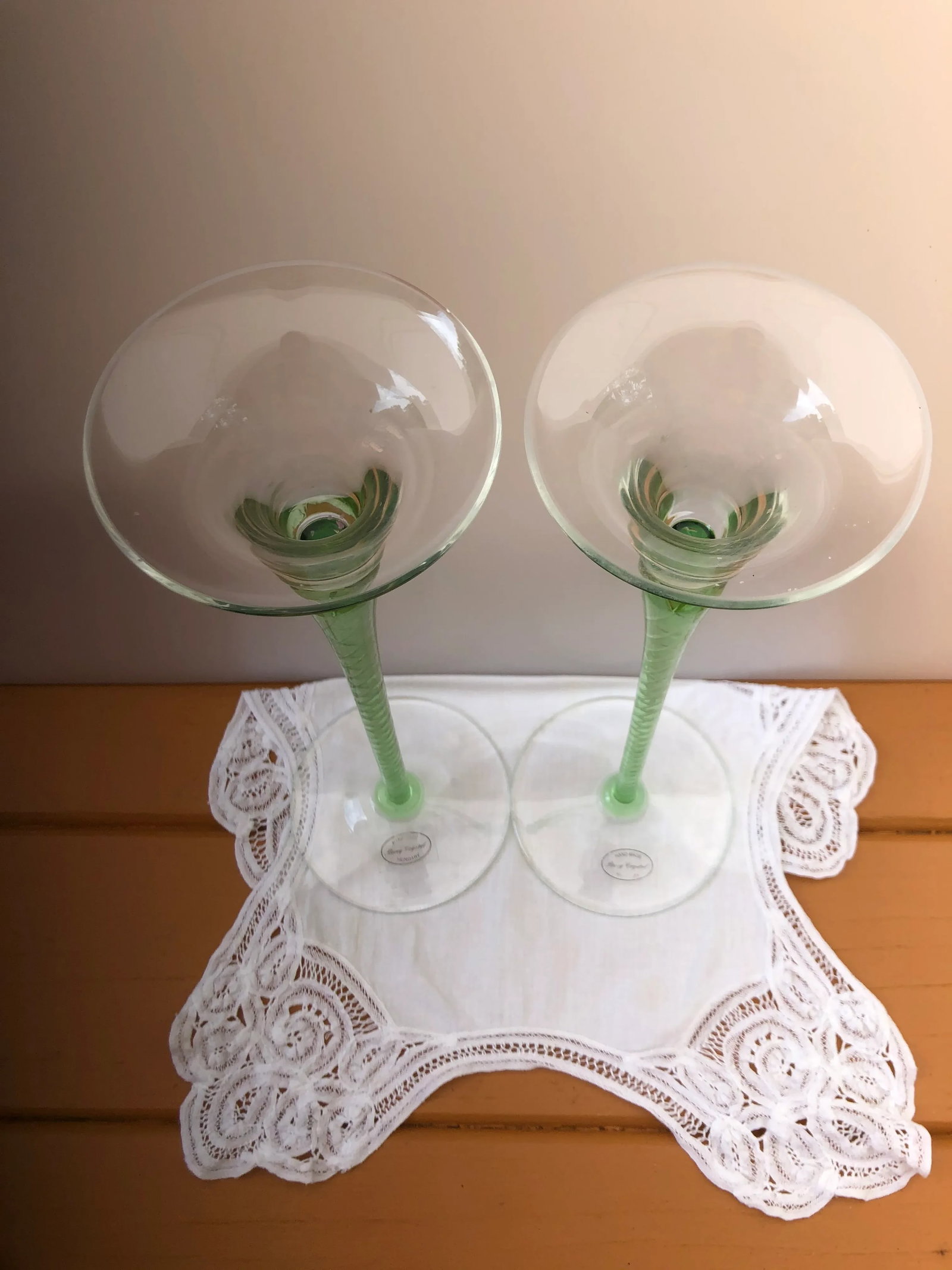 Hungarian Crystal Candlesticks - a Pair - 2