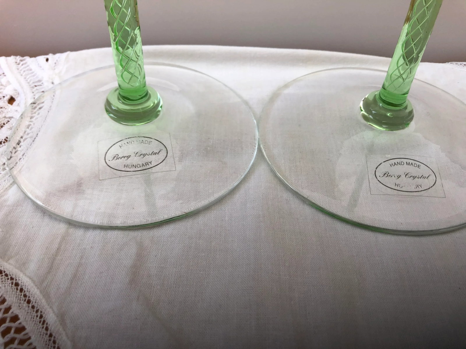Hungarian Crystal Candlesticks - a Pair - 3