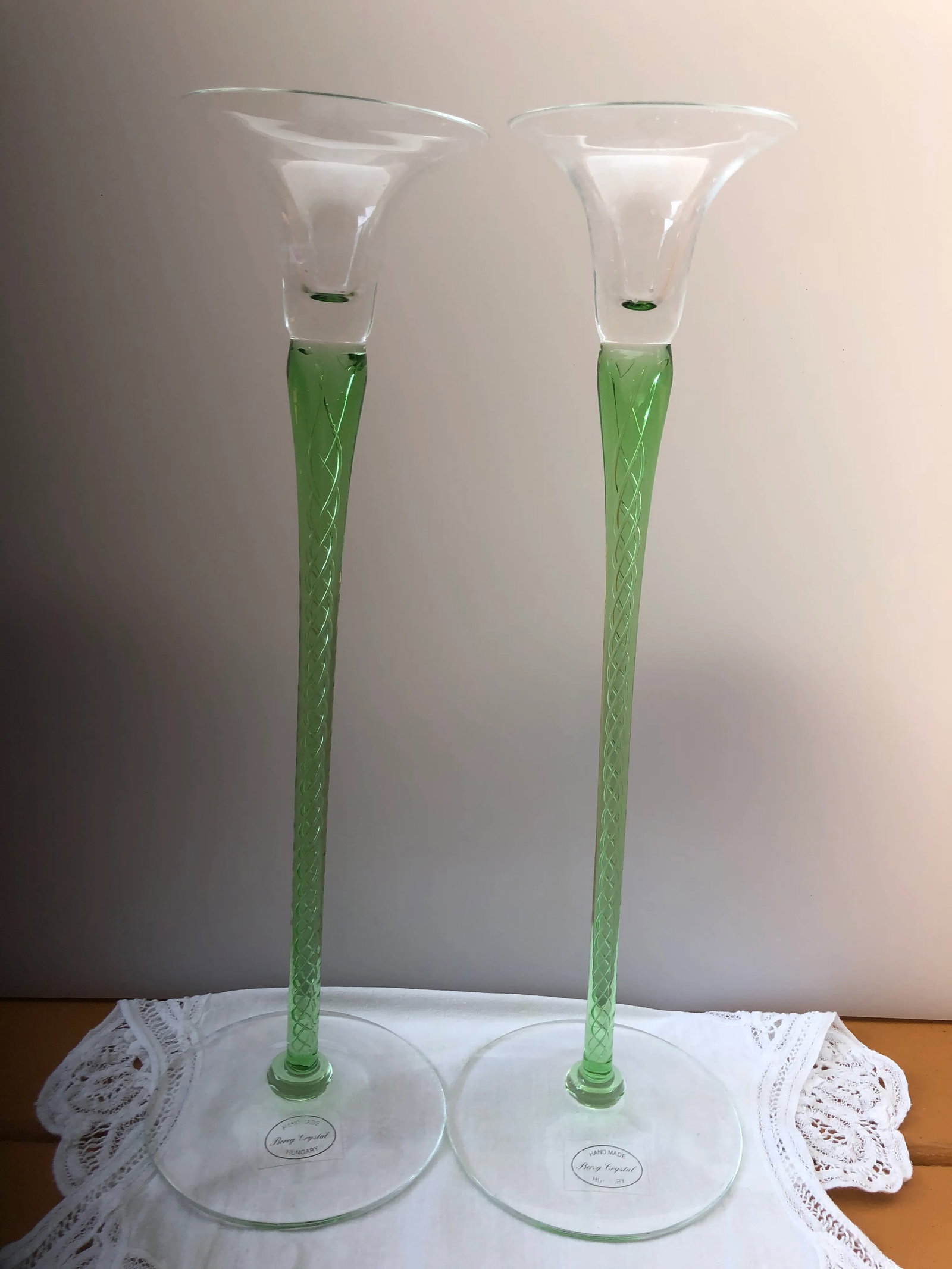 Hungarian Crystal Candlesticks - a Pair - 4
