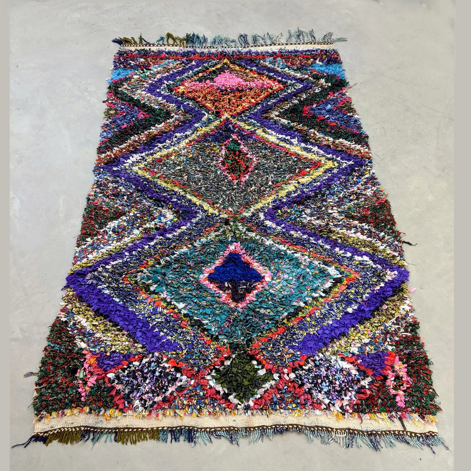 Vintage Moroccan Boucherouite Rug - 12