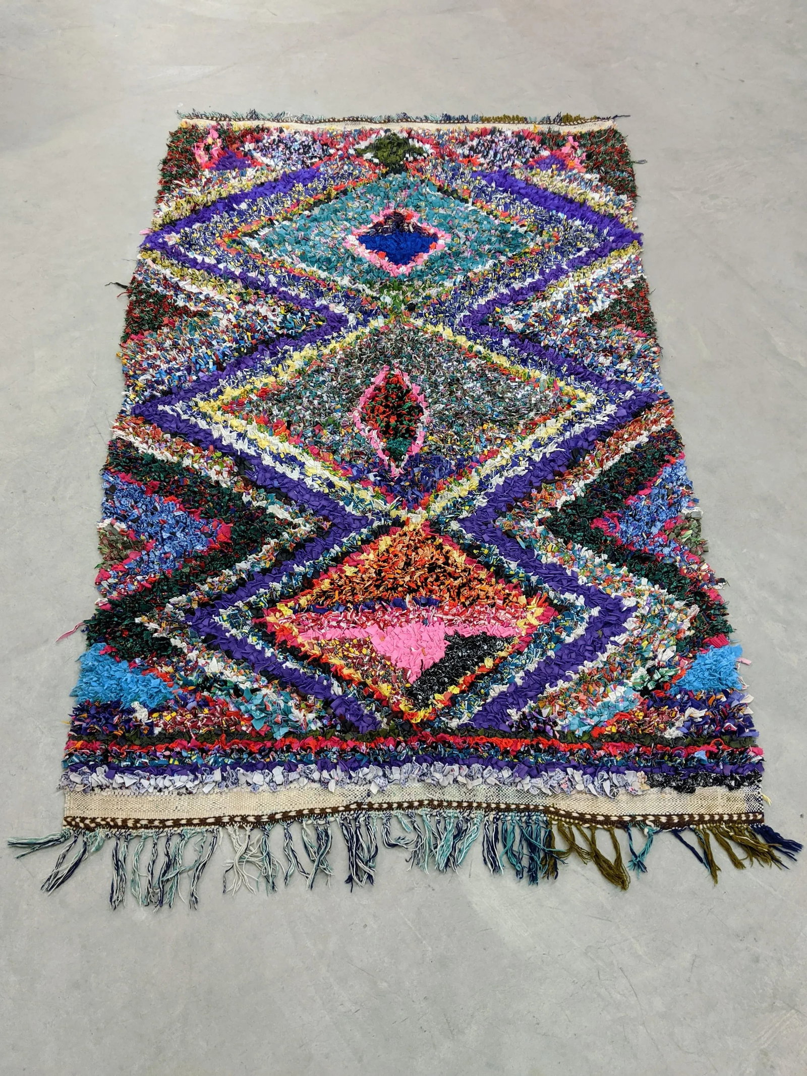 Vintage Moroccan Boucherouite Rug - 2
