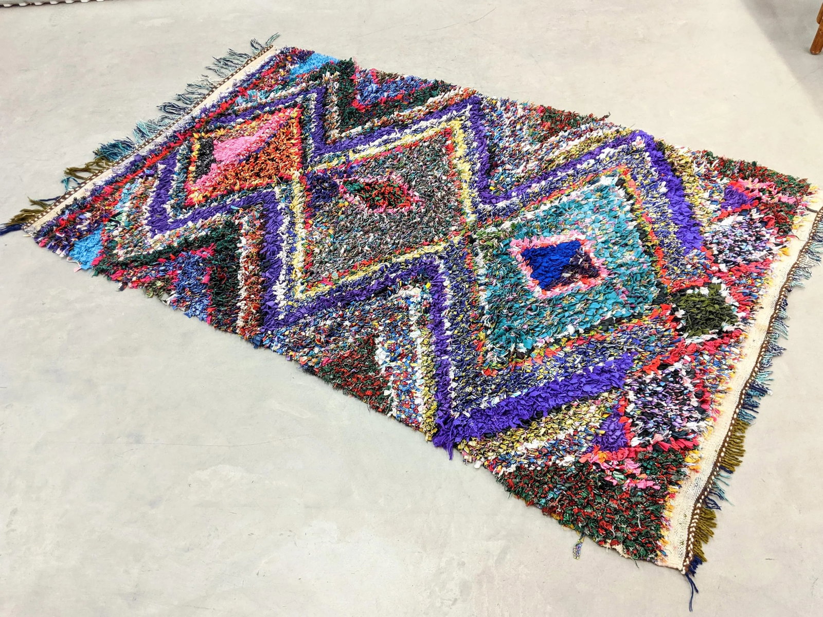 Vintage Moroccan Boucherouite Rug - 7