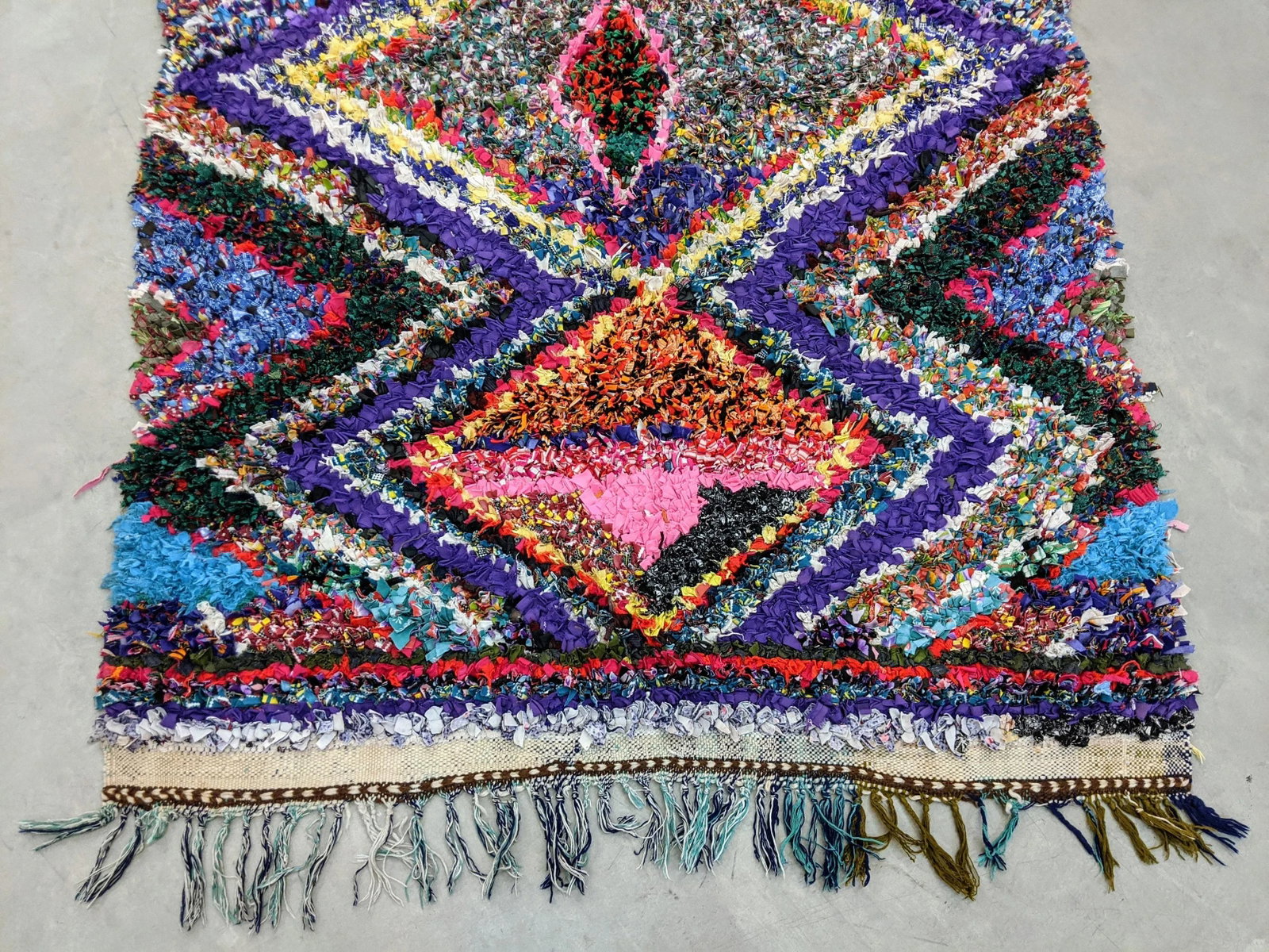 Vintage Moroccan Boucherouite Rug - 9