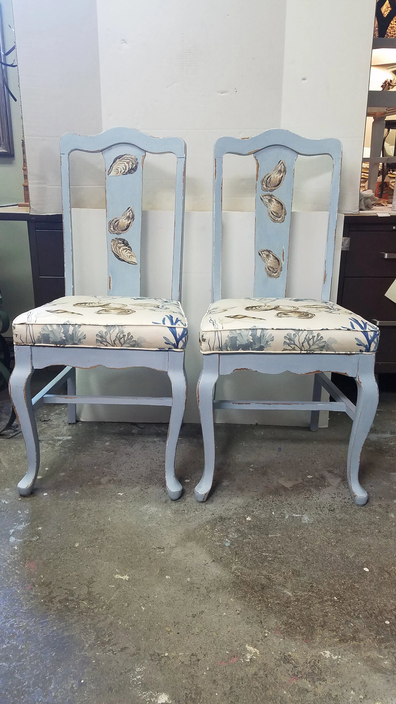 Painted Antique Chairs- a Pair - 13