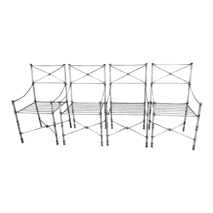Hold- Set of 8 Giacomtti Inspired Wrought Iron Dining Chairs (1 of 11)