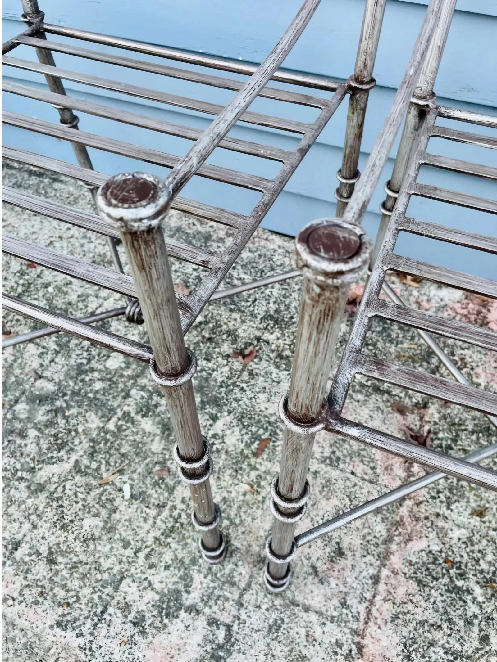 Hold- Set of 8 Giacomtti Inspired Wrought Iron Dining Chairs - 5