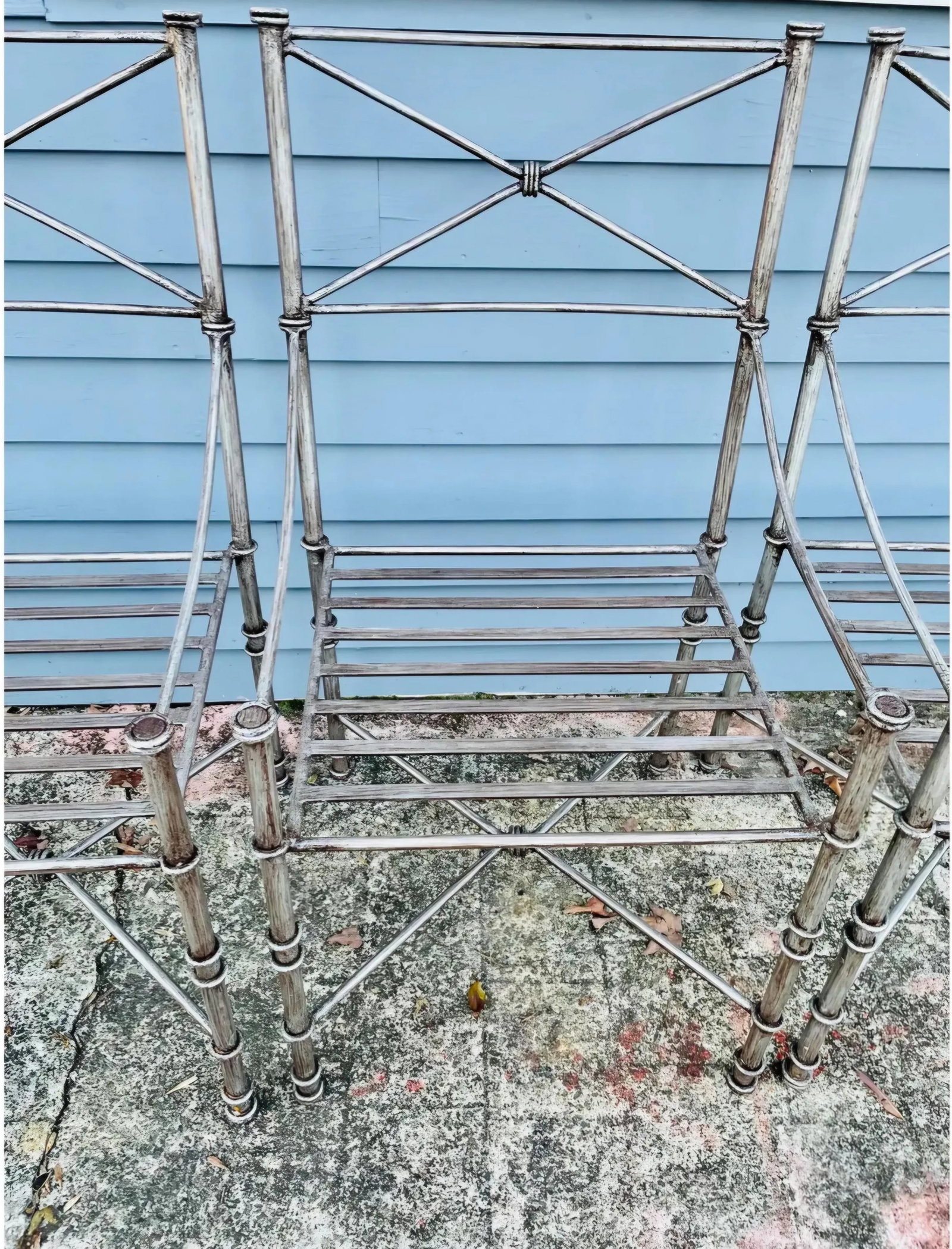 Hold- Set of 8 Giacomtti Inspired Wrought Iron Dining Chairs - 7