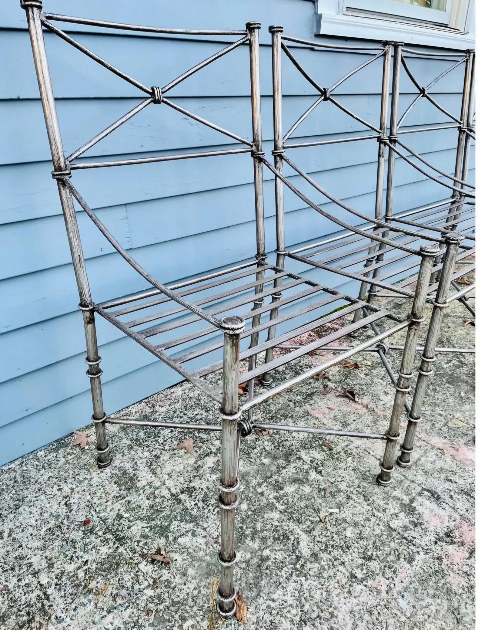 Hold- Set of 8 Giacomtti Inspired Wrought Iron Dining Chairs - 9
