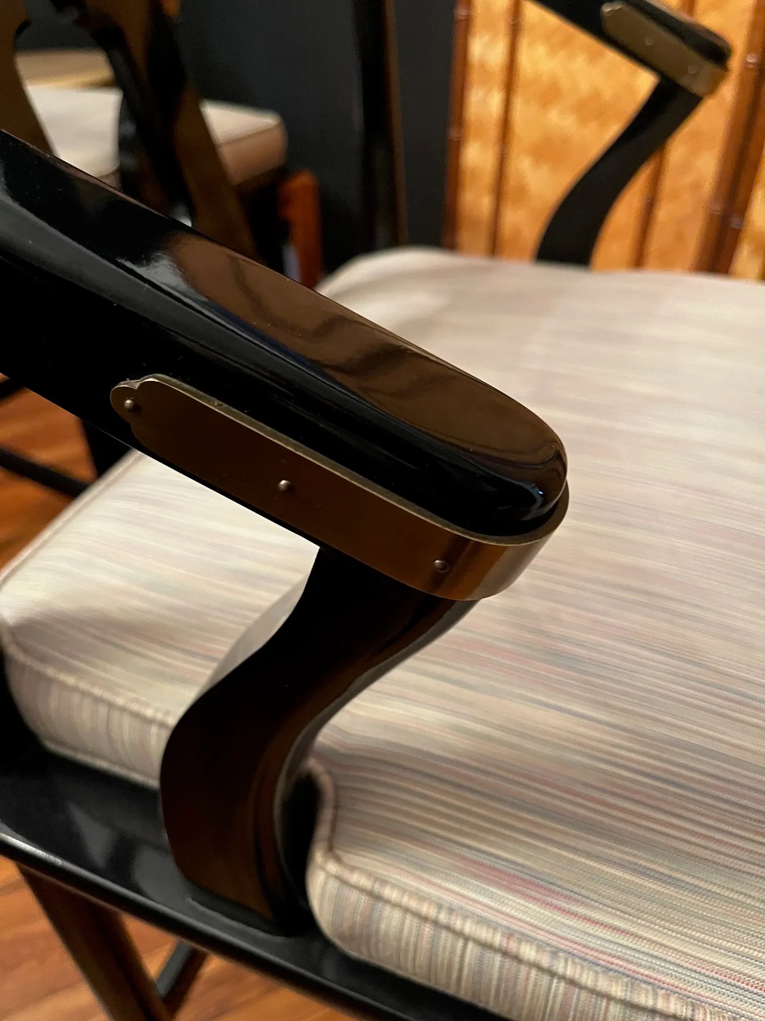 James Mont Century Black Lacquer 'Ming' Bar Stools - A Pair - 7