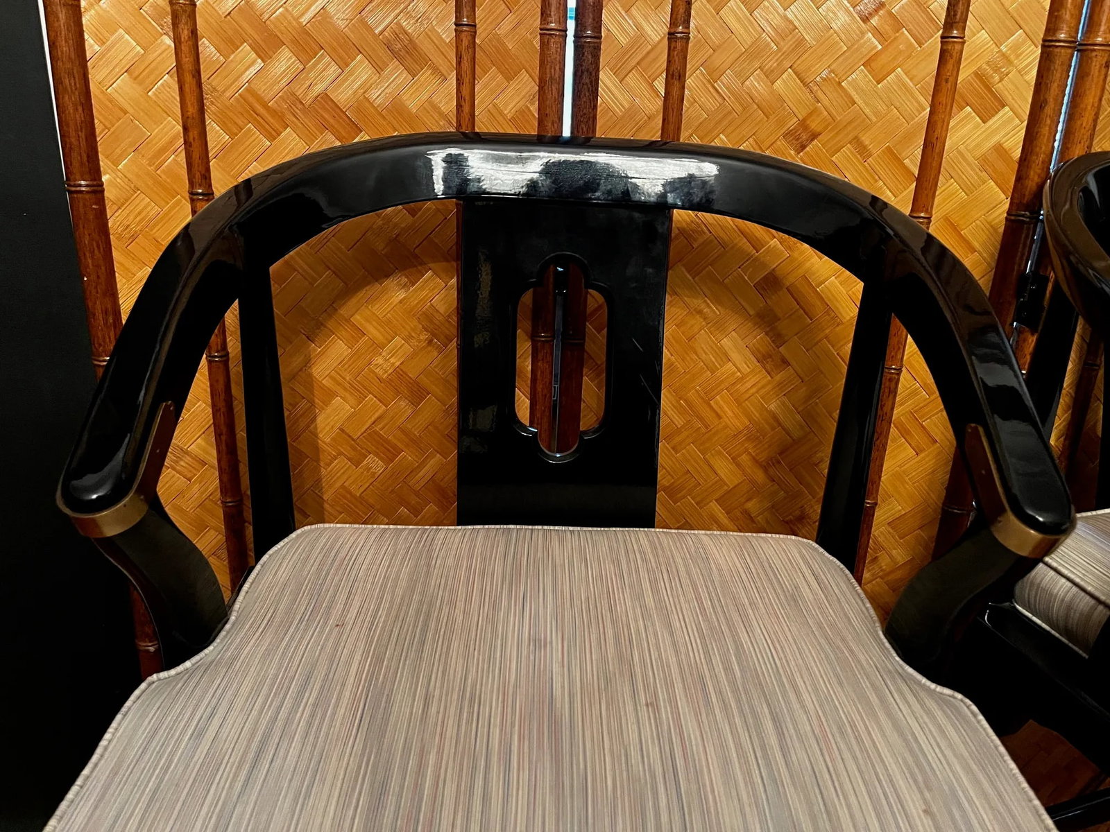 James Mont Century Black Lacquer 'Ming' Bar Stools - A Pair - 8