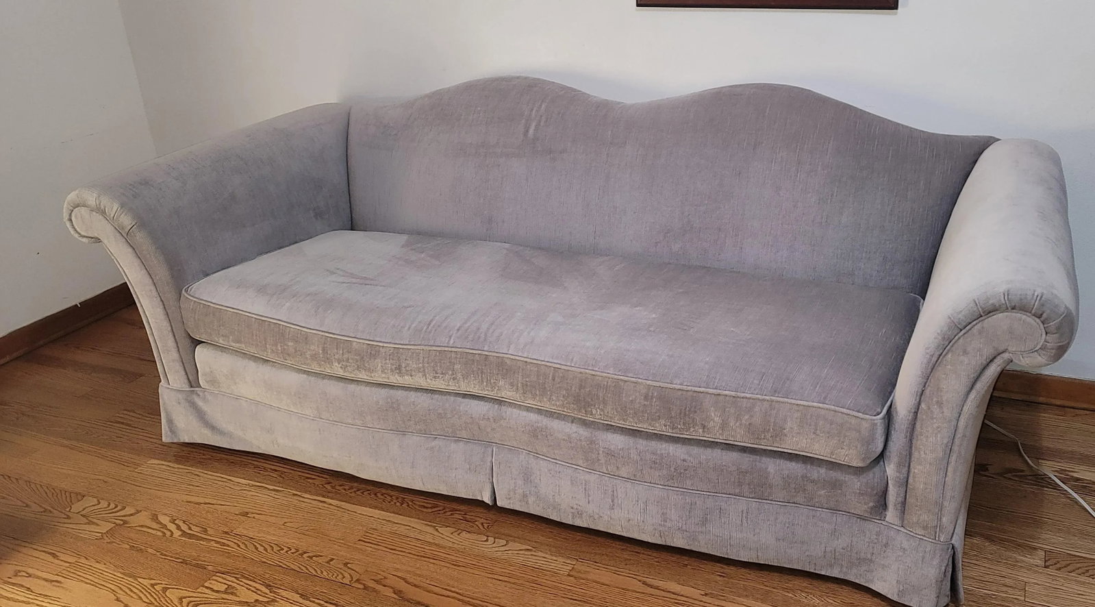 1980s Henredon Silver / Gray Velvet Sofa - 5