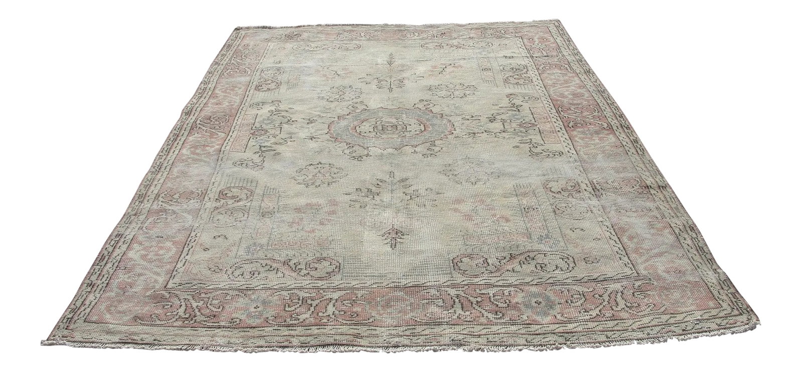 Hand Wowen Wool Turkish Rug, Oushak Rug,Vintage Oushak Rug,Beatifull Color Combination Turkish Retro: Turkish Handwoven overdyed rug,anatolian vintage turkish rugs,decorative area rugs,handwoven carpets,natural wool carpet Size: 6'7" x 9'4" , ( 200cm x 283cm) Wool and cotton Condition: Alterations: Or