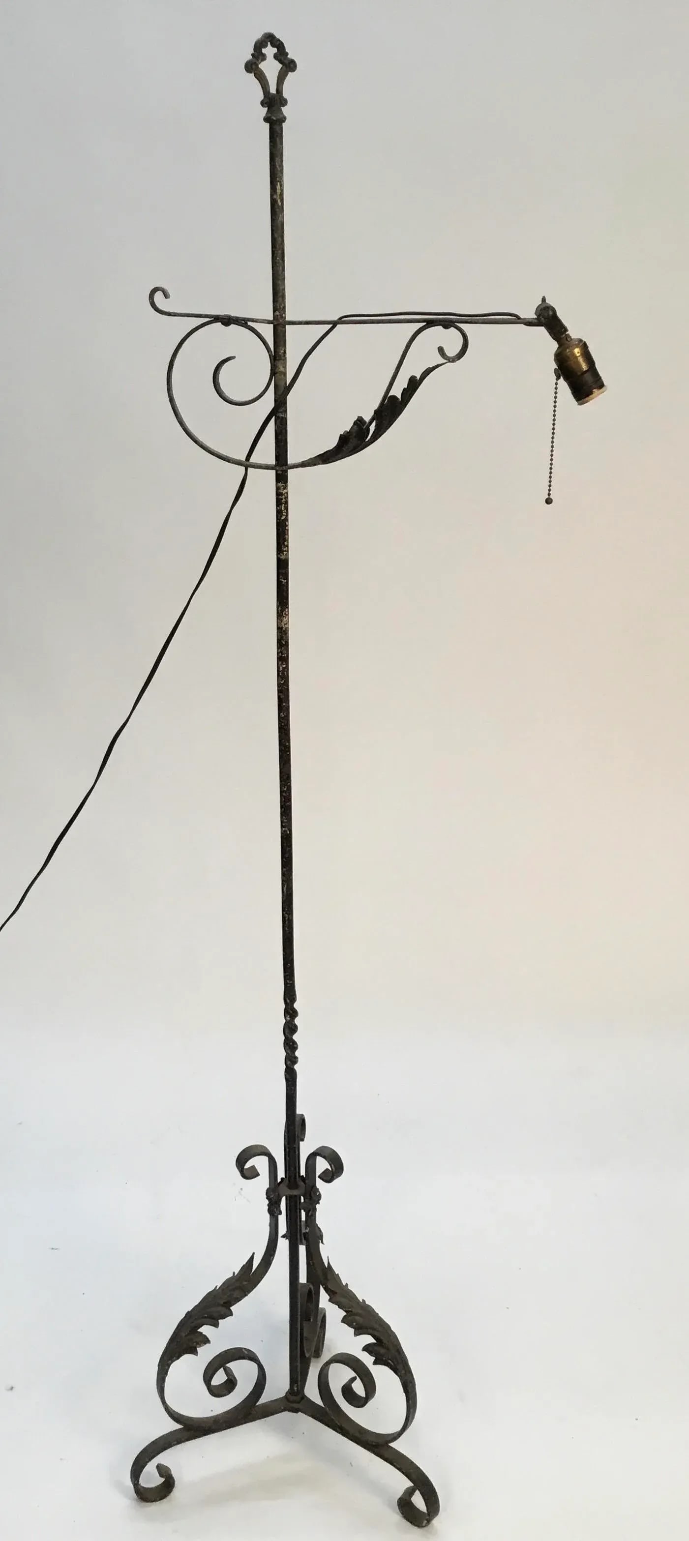 Antique Wrought Iron Floor Lamp - 13