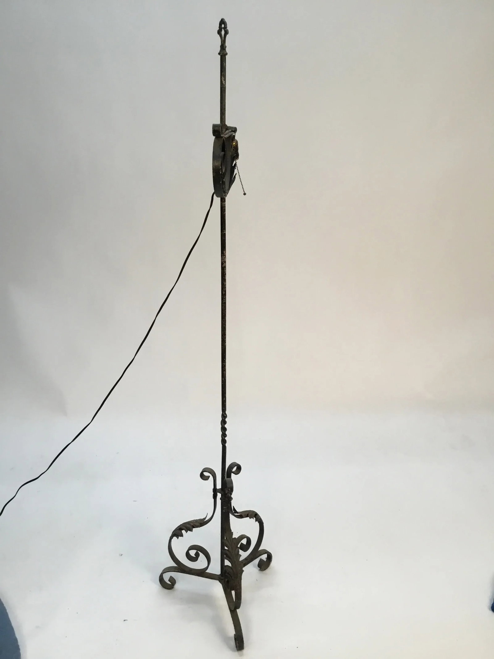 Antique Wrought Iron Floor Lamp - 2