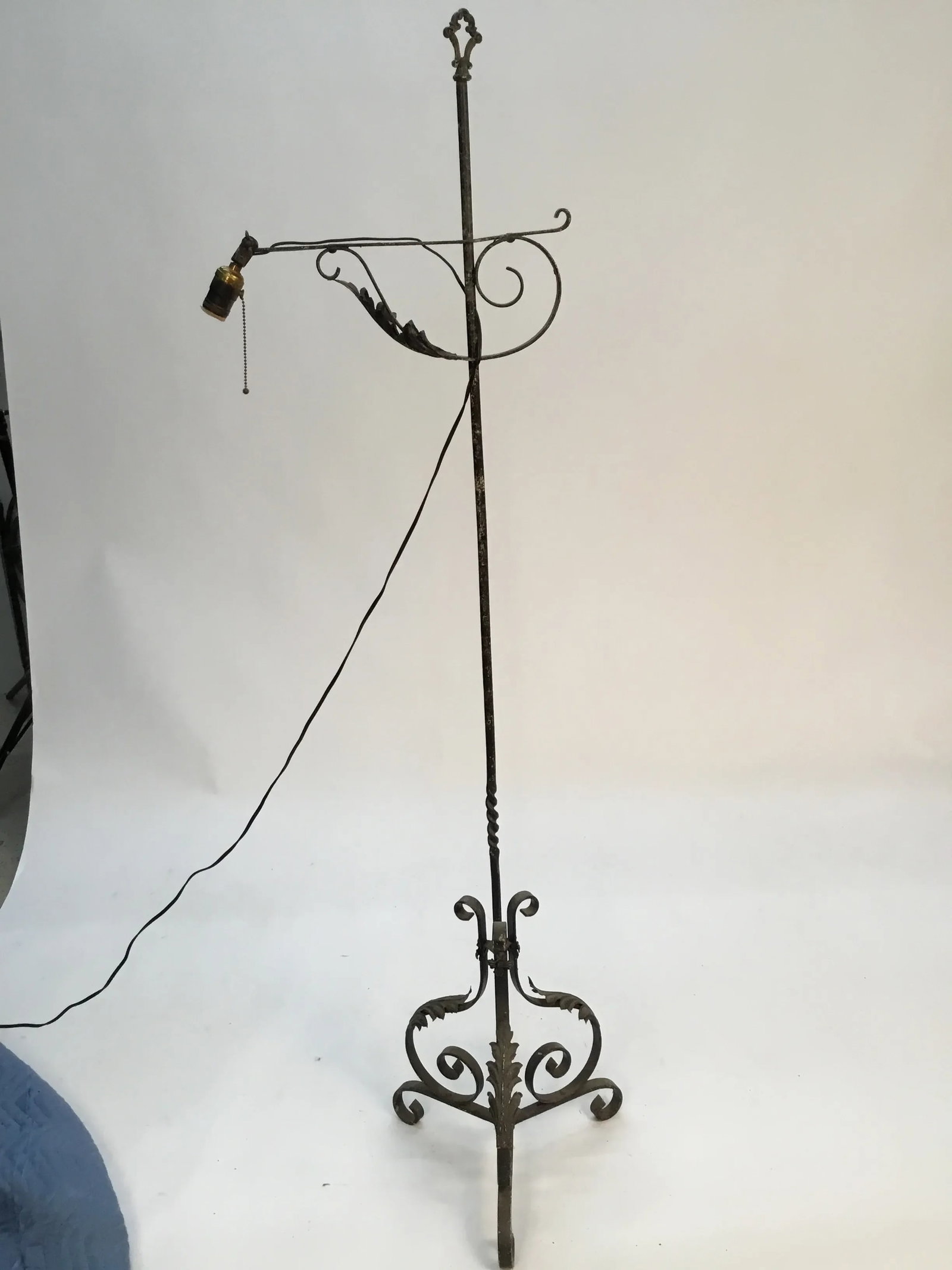 Antique Wrought Iron Floor Lamp - 3