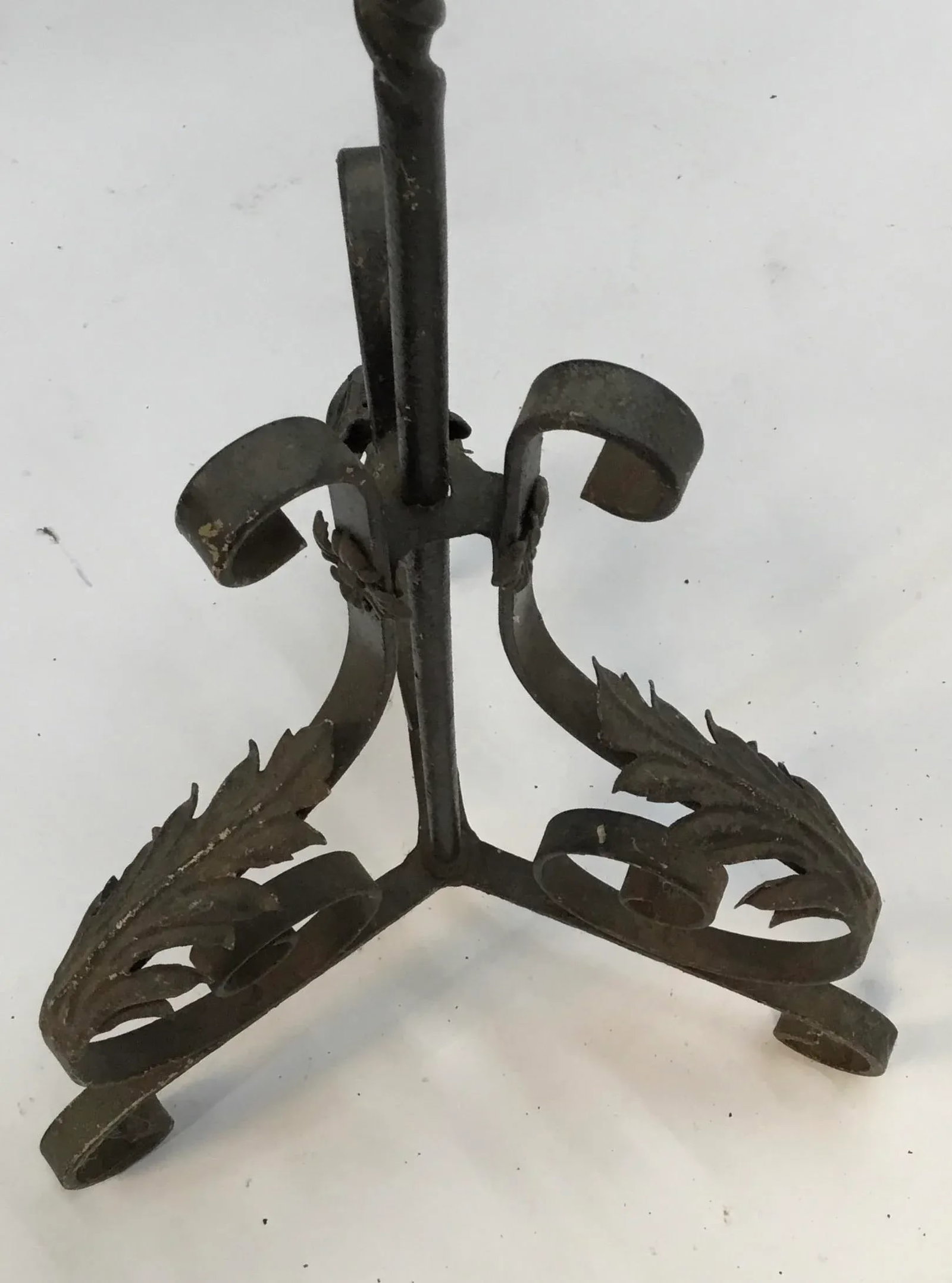 Antique Wrought Iron Floor Lamp - 4
