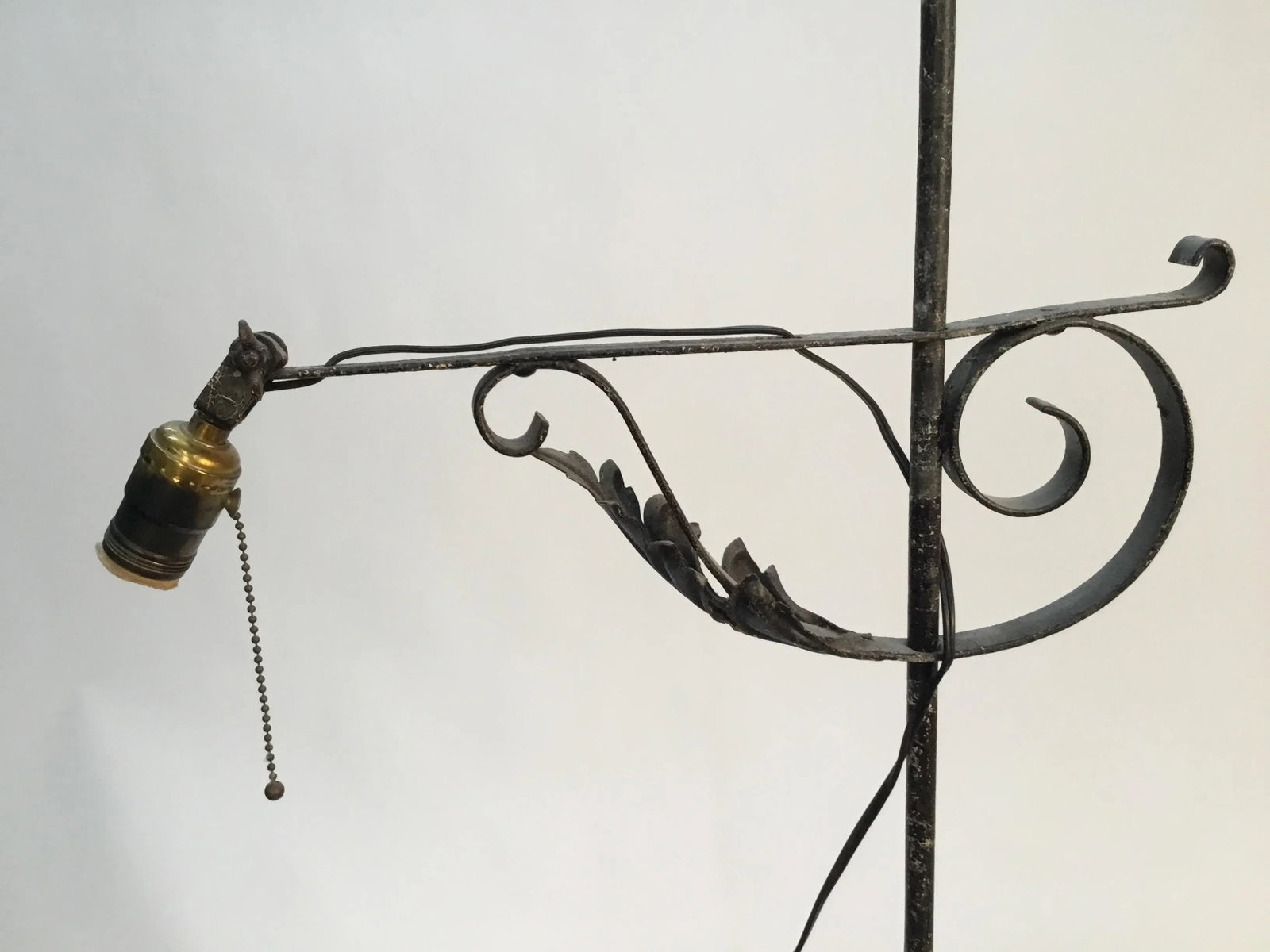 Antique Wrought Iron Floor Lamp - 5