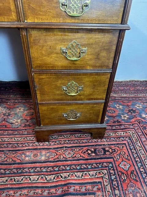 1970s Baker Furniture Leather Tooled Desk - 3