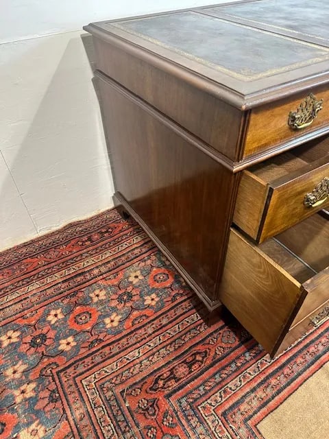 1970s Baker Furniture Leather Tooled Desk - 5