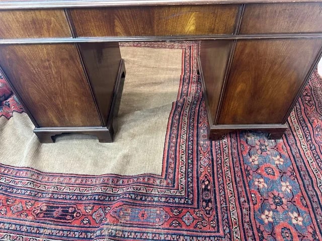1970s Baker Furniture Leather Tooled Desk - 8